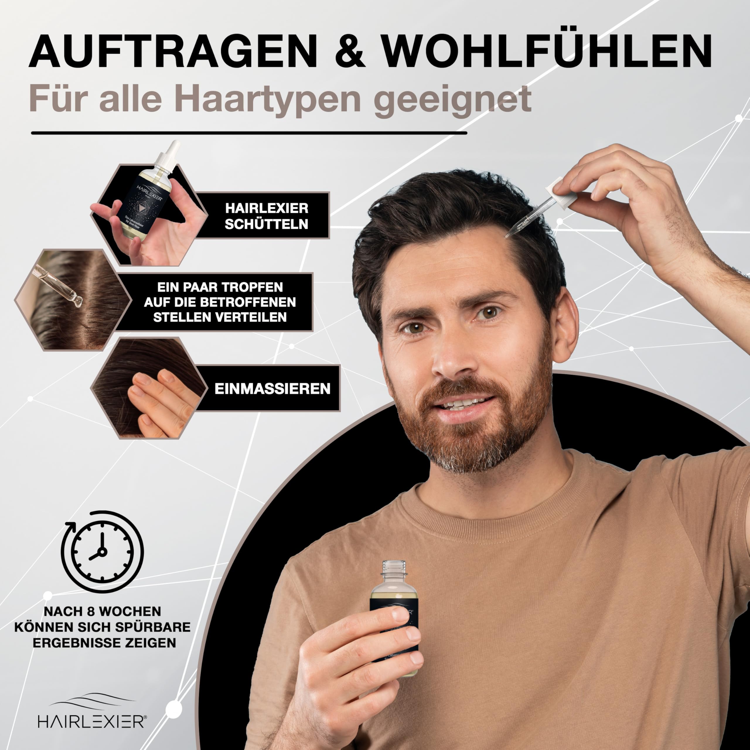 Remedio para el crecimiento del cabello masculino: suero natural para el cabello contra la pérdida difusa, aceite de romero para el cabello, aceite capilar con aceite de ricino, aceite de