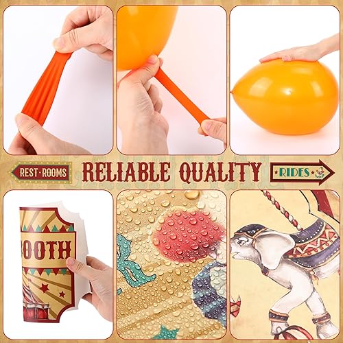 Miniatura 4 de Tiamon Juego de 51 piezas de decoración de automóvil de Halloween, globos de fondo de bienvenida al carnaval, tarjetas decorativas para noche de