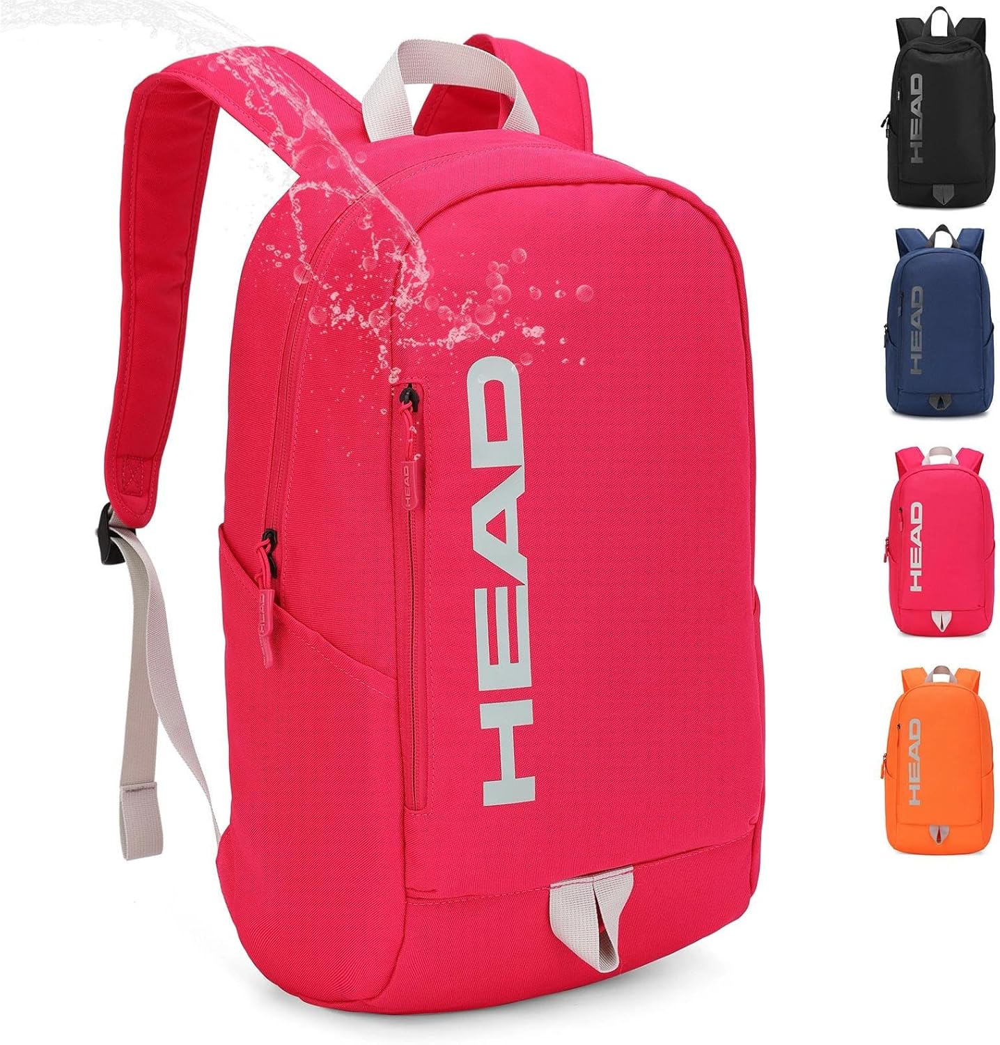 HEAD Waterproof Gym Backpack for Women, Medium Sport Backpack for Hiking/Fitness/Travel/Daily, College Laptop Bag for 15.6 inch Notebook,Red