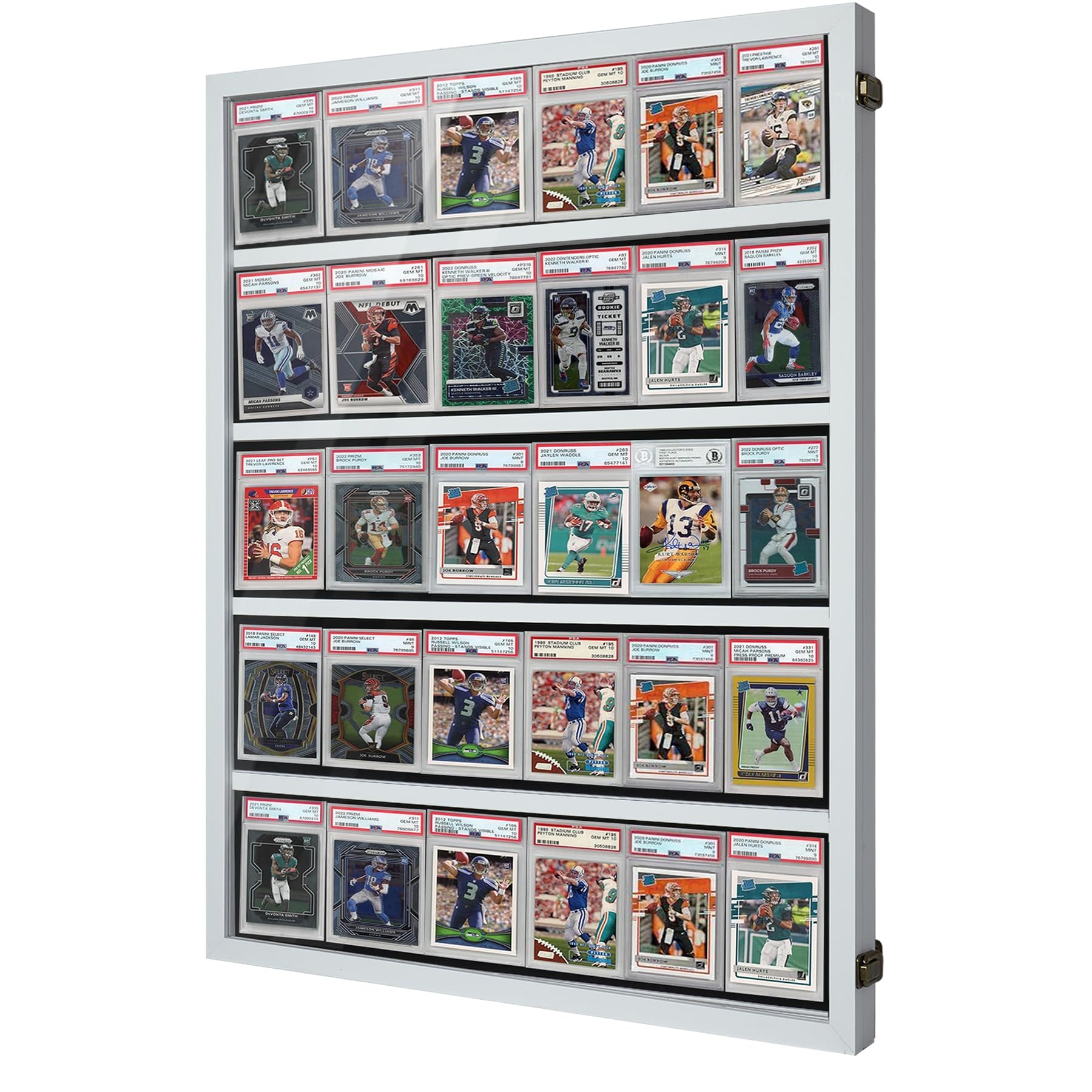 Amazon.com: Wooden Sports Card Display Case, Lockable Plexiglas Frame with  UV Protection for 35 Graded Football, Baseball, and Basketball Trading Cards,  Wall Display Holder for Collectors, White : Sports & Outdoors