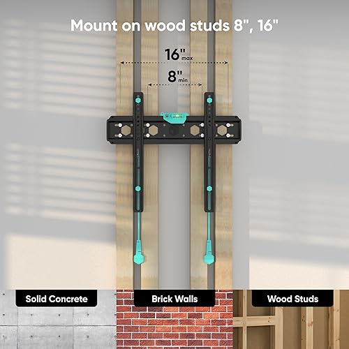 Miniatura 5 de ONKRON Soporte fijo de pared para TV de 35 a 65 pulgadas de hasta 150 libras, soporte de TV ultra delgado de perfil bajo VESA 75x75-400x400