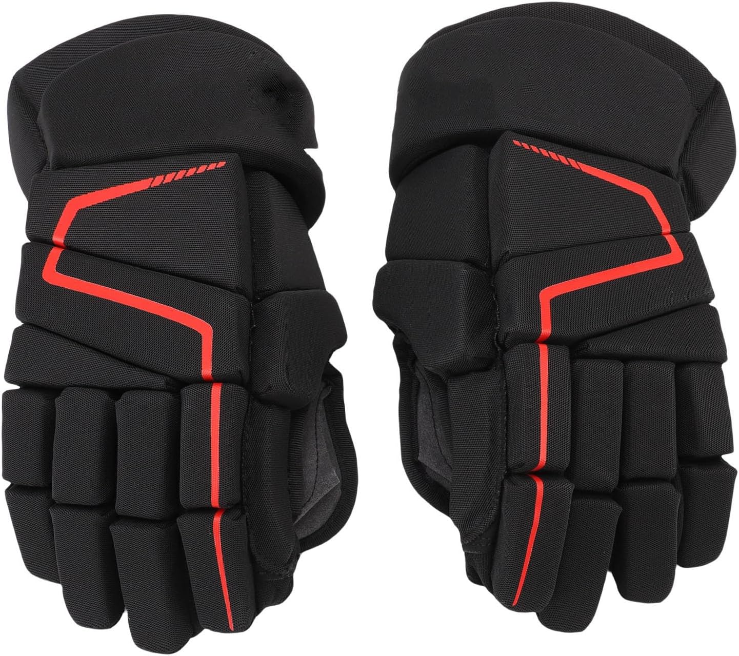 Fabater Ice Hockey Gloves, Extra Padding Curved Thumb Breathable Roller Hockey Gloves, Street with Finger Gussets Mesh for Youth Junior Kids Outdoor Sports (10inch)