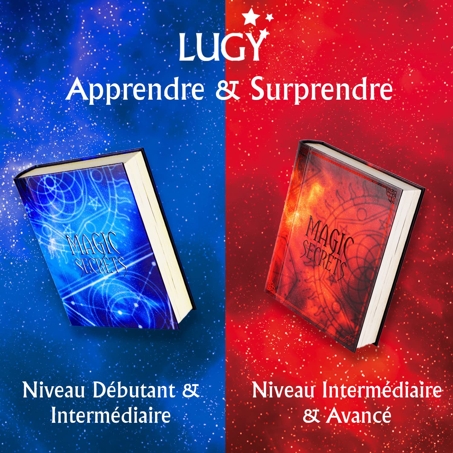 LUGY Magic Secrets - Coffret de Magie (kit Complet) - Niveau débutant/intermédiaire pour Enfants à partir de 7 Ans - Boîte de Tours de Magie + Carte - 70 Tours + tutoriels vidéos