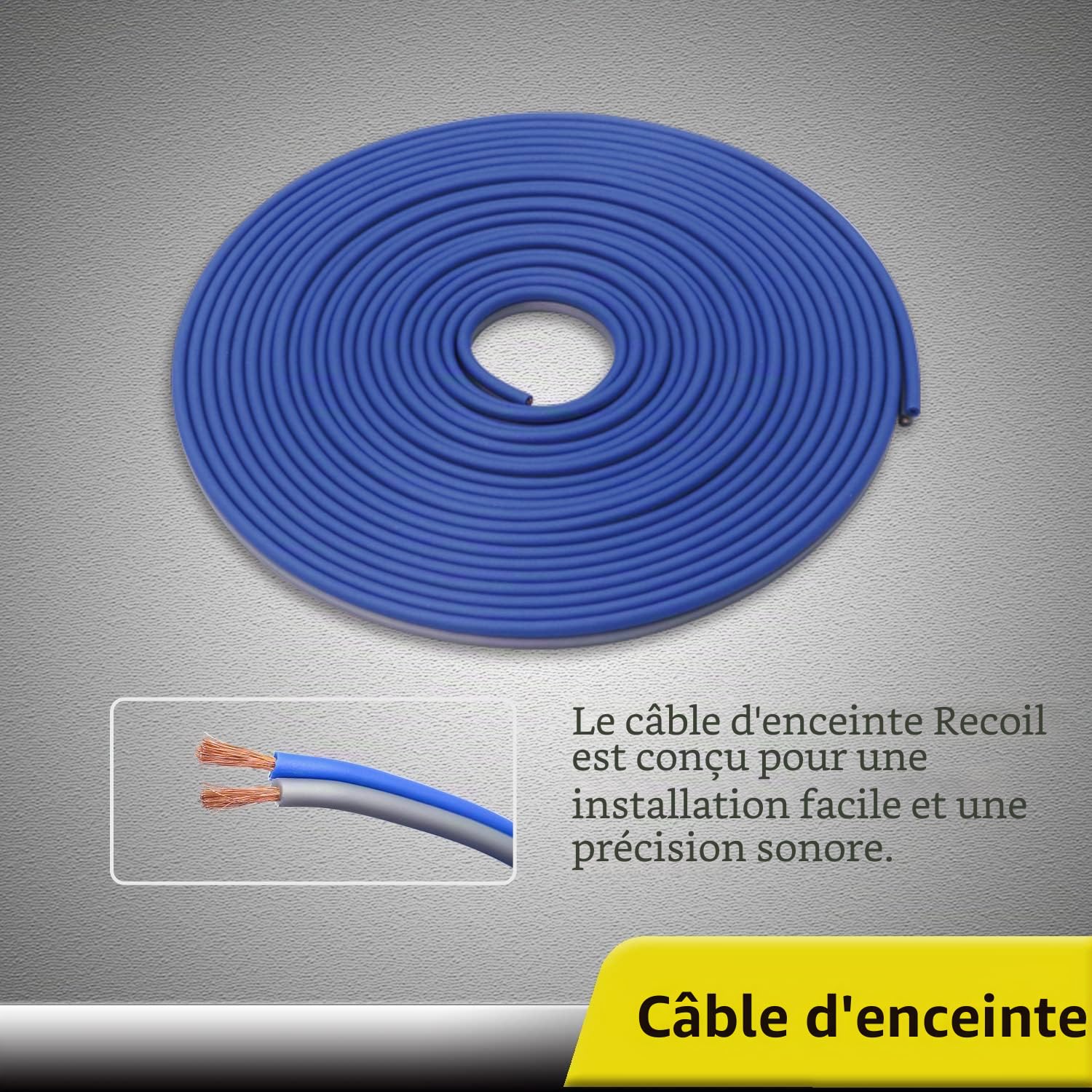 RECOIL RCK44 Kit Câblage Ampli Voiture 4 AWG (25mm²) CCA RCA OFC