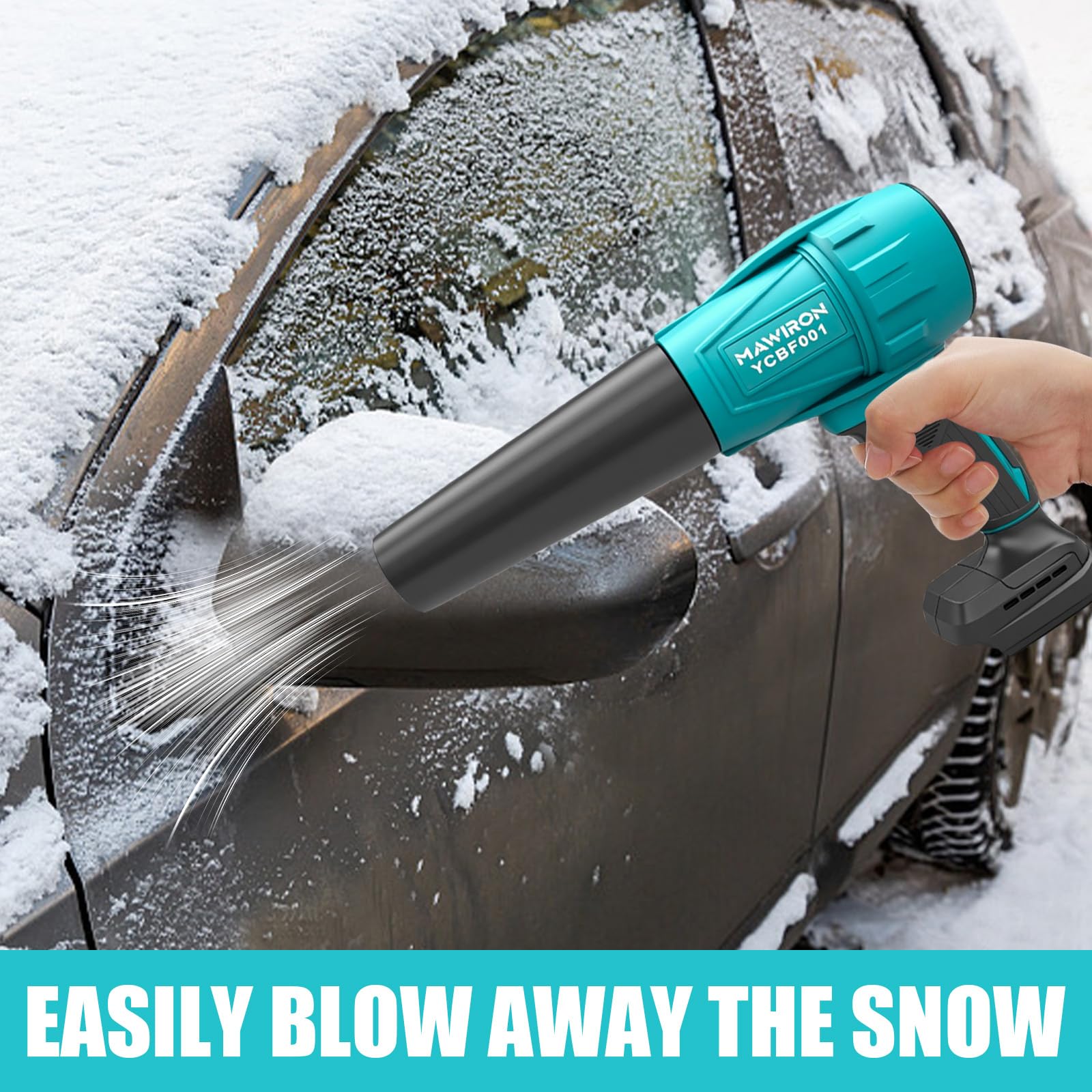Soplador de hojas inalámbrico de 18 V Turbo Super Power compatible sin escobillas 55000 rpm alta velocidad para limpieza de jardines y terrazas, cuidado del césped y remoción de nieve