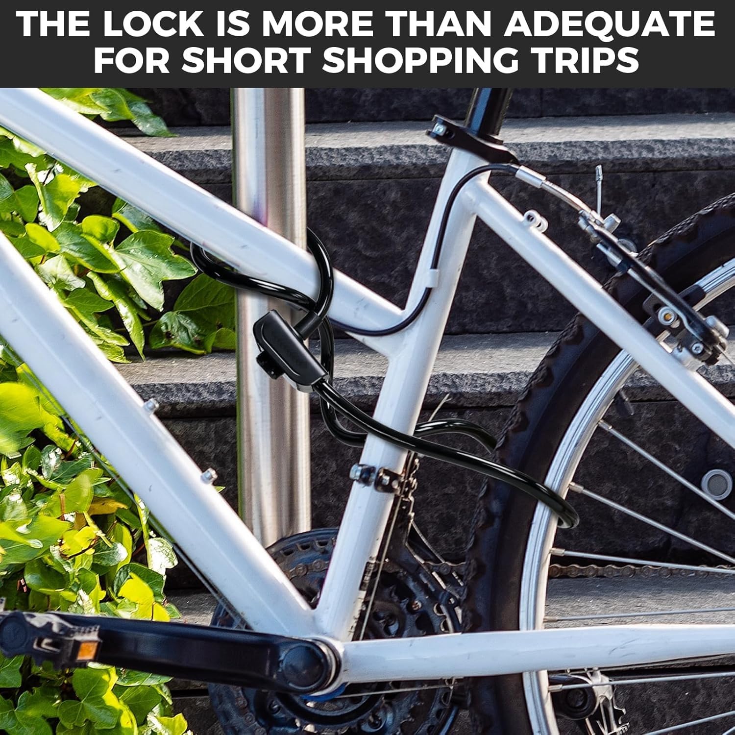Leosportz Cycle Lock with Key - Heavy Duty Advanced Locks for Bike Riders with Bracket,Advanced | Anti Theft Lock Thickness 9mm x 2.5 Feet (Black, 9mm) 3