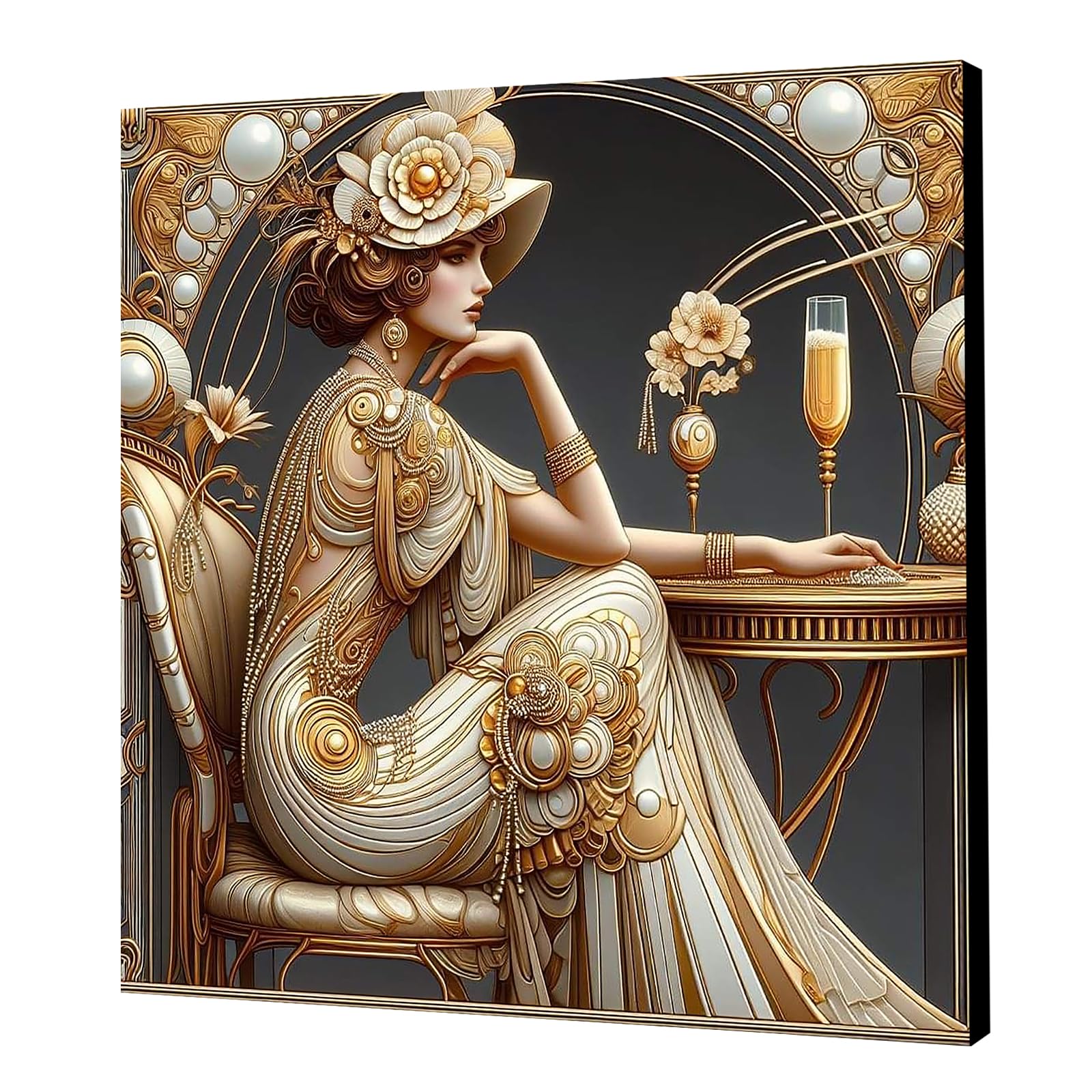 Aodejoy Full DIY 5D Round Drill Diamond Dots Paintings Picture Arts Craft with Frame 25x25cm Diamond Crystal Rhinestones Painting Kits for Adults/Beginners Gift Idea Home Decor-EB193