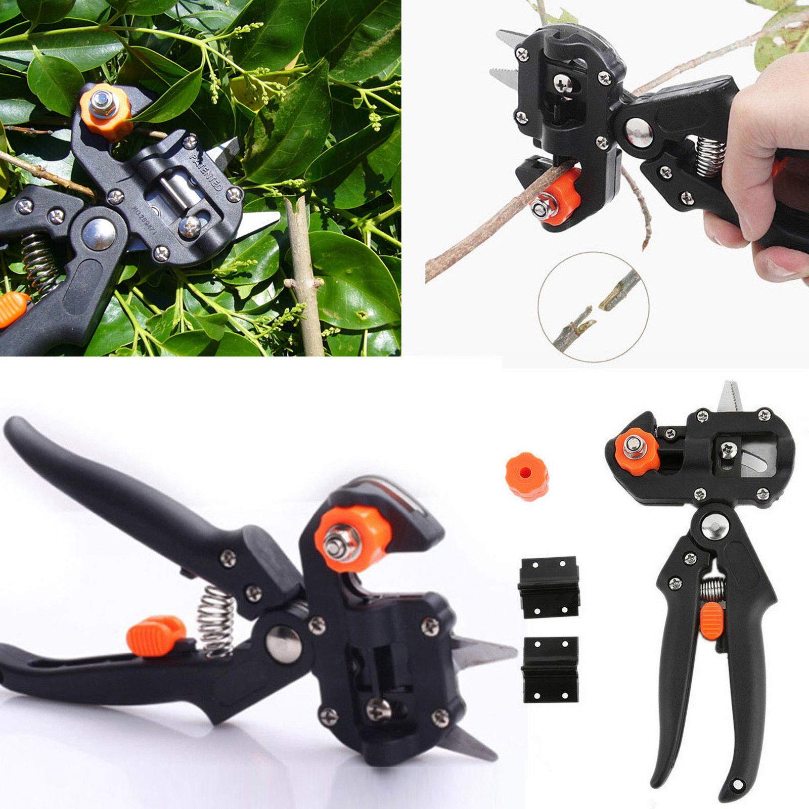 Forbici da Innesto 2 in 1, Forbici per Innesto e Potatura, Potatura Kit da Innesto Professionale da Giardino Forbici da Potatura Set da Giardinaggio per Alberi da Frutto Rami di Piante,Nero,set A