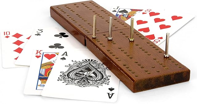 Toyrific | Cribbage Wooden Traditional Board Game with Cards, Boards and Pins