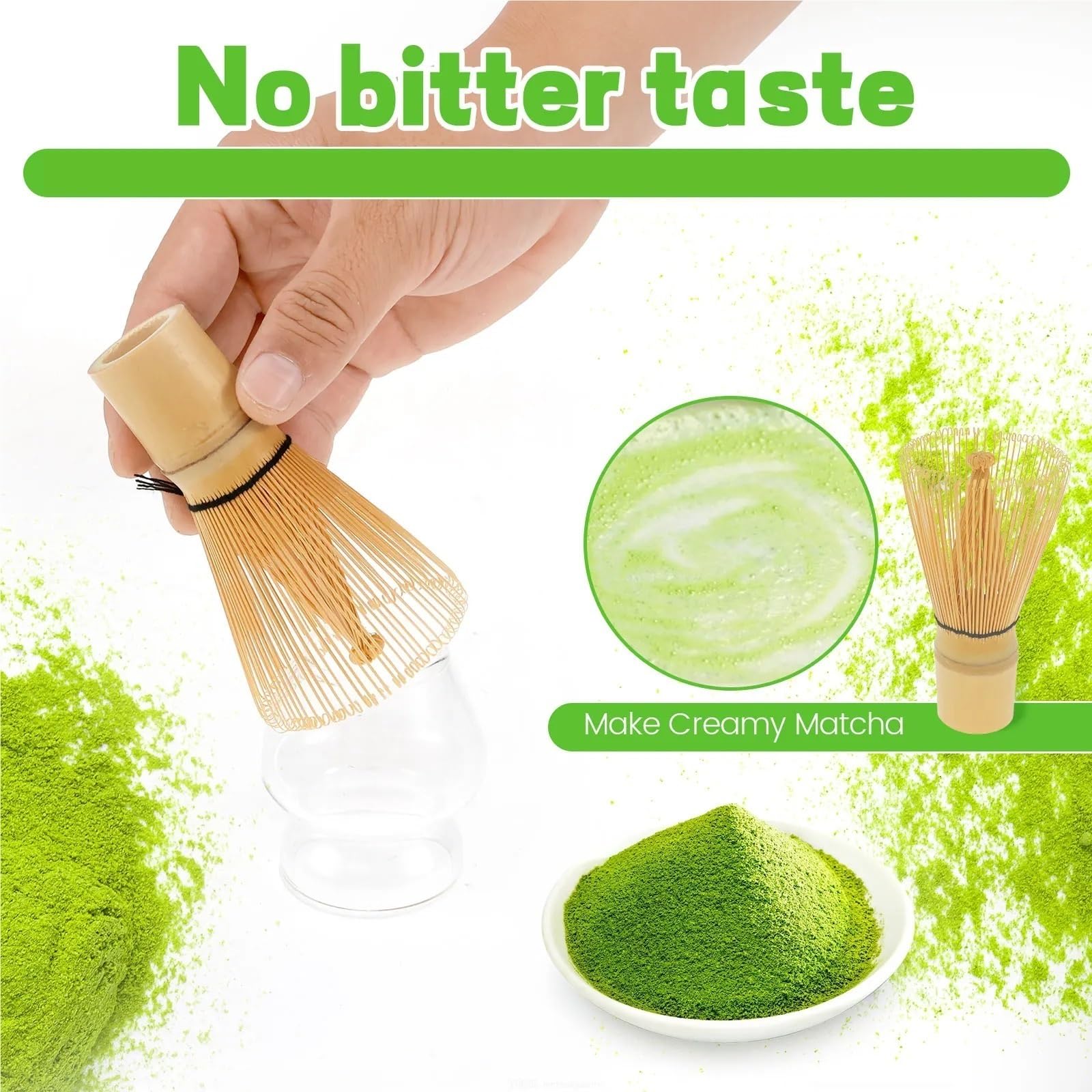 Juego de 7 batidores matcha vidrio transparente, kit for preparar con cuenco, taza y batidor for amantes del té Te matcha kit