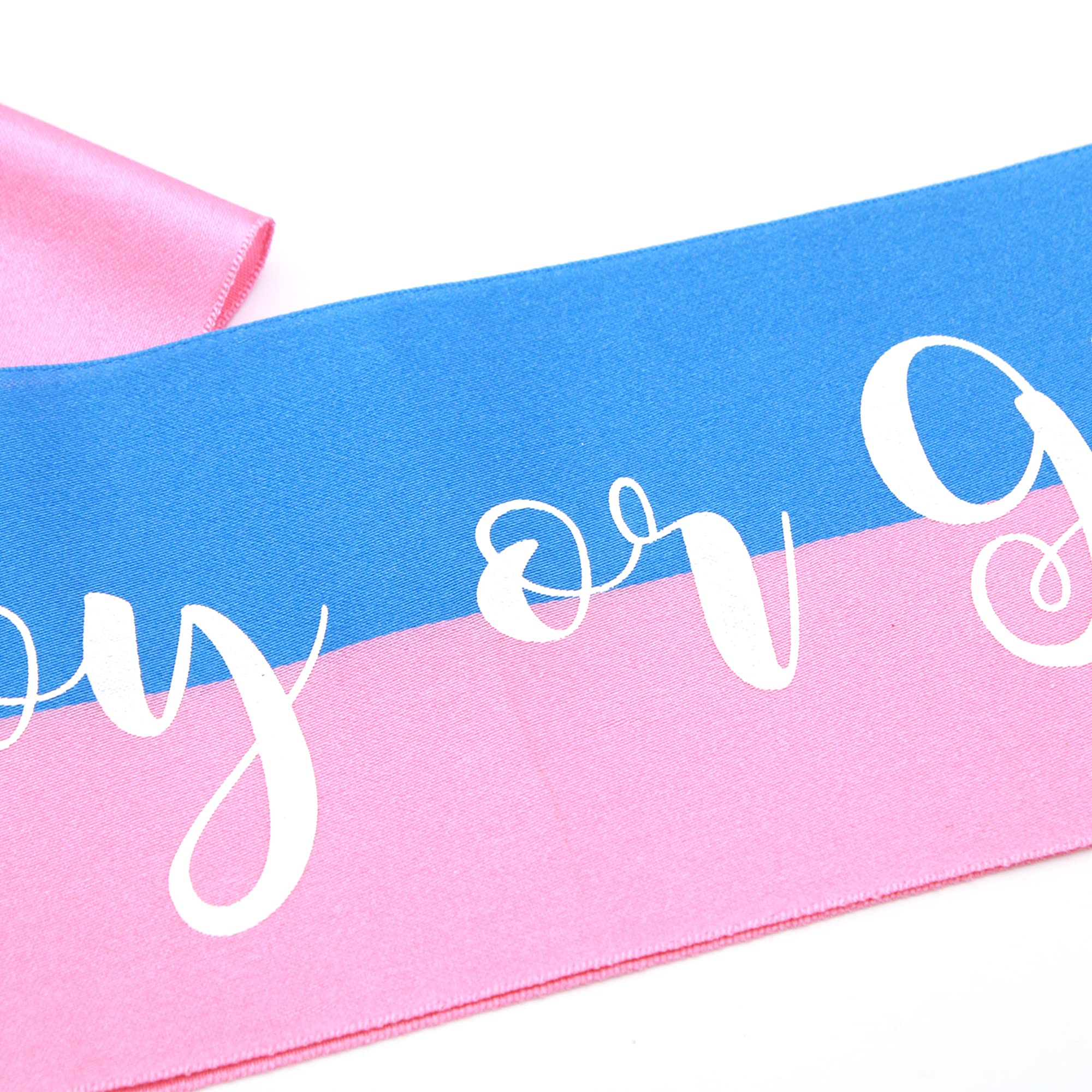 OMISS - Bufanda bicolor azul y rosa para Gender Reveal - Texto: Boy Or Girl? - Perfecto para la futura mamá (Boy Or Girl)