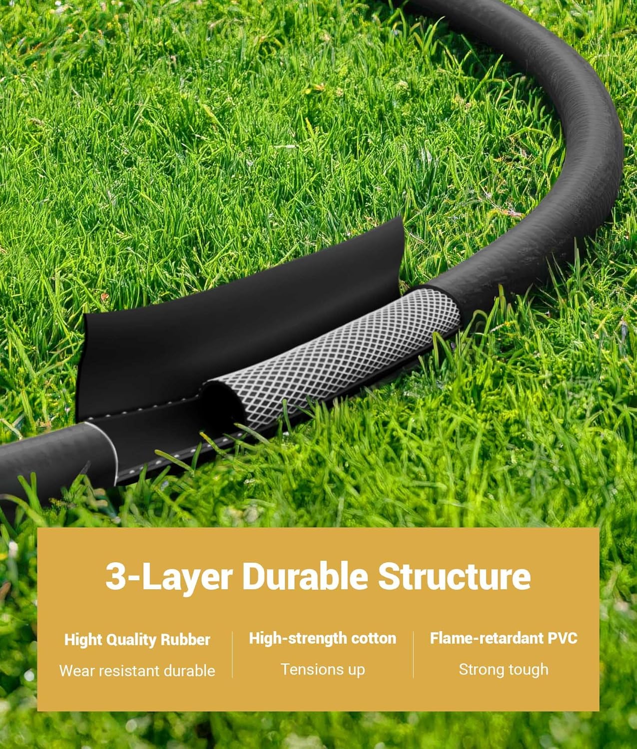 DPB 12Ft Propane Regulator Hose with 3/8" Female Flare NUT, Universal QCC1 Male Fitting Hose and Regulator for Most LP Gas Grill, Heater and Fire Pit Table (12Ft)