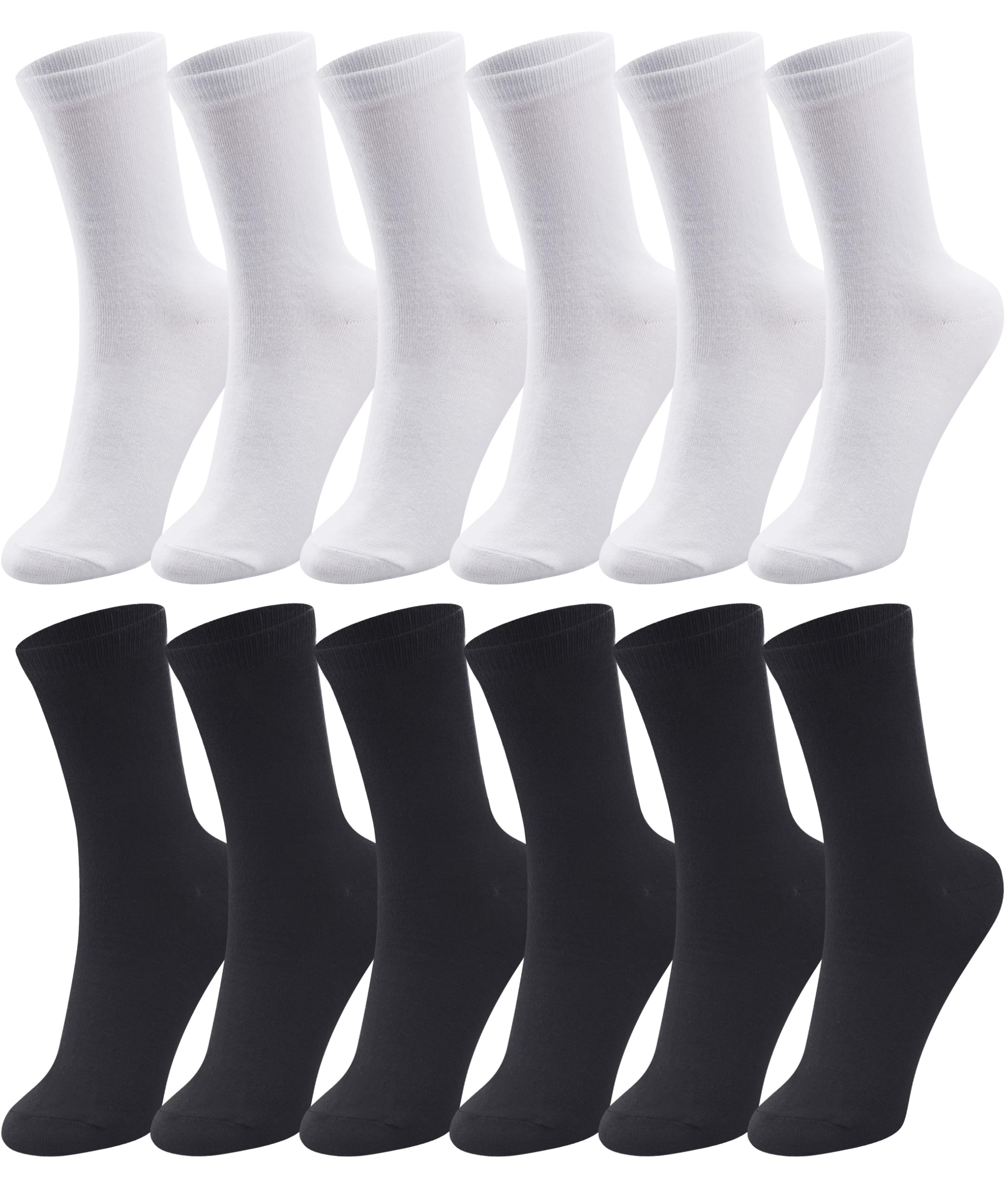 Duufin 12 Pairs Mens Crew Socks Mid Calf Socks Lightweight Casual Socks Workout Socks Plain Crew Socks Athletic Men's Socks-image-5