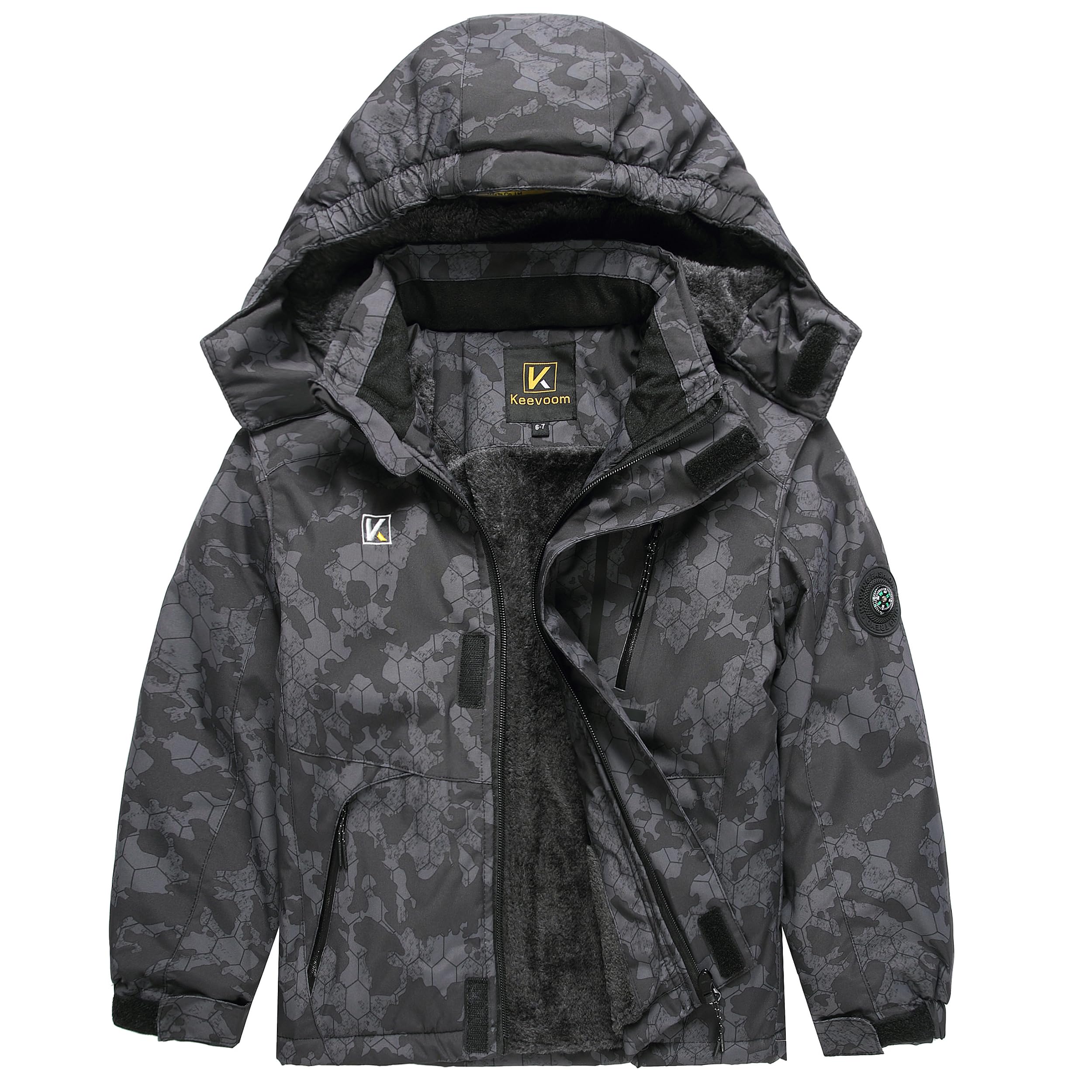 Keevoom Boys Girls Winter Coat Ski Jacket Windproof Waterproof Kids Snowboard Warm Fleece Snow Coats