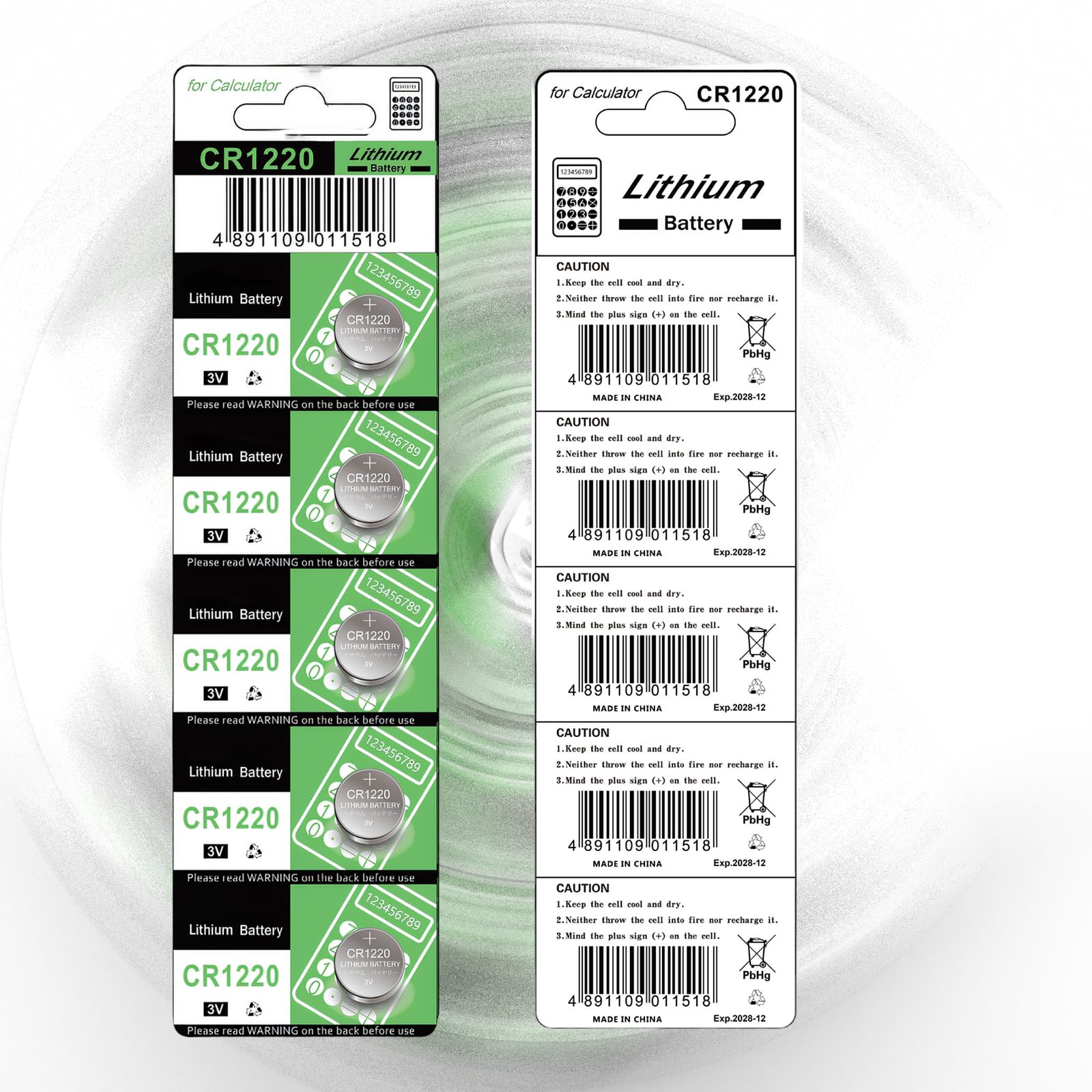 NONGYU Pilas de botón de litio CR1220 de 3 V para relojes, calculadoras, mandos a distancia, batería de botón para calculadora, 5/10 unidades — view 3