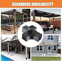 Vista 8 de Woodworks - Soporte de pérgola para pérgola de 4 vías, soporte de esquina de ángulo recto, soporte de madera elevado, paquete de 2 con tornillos