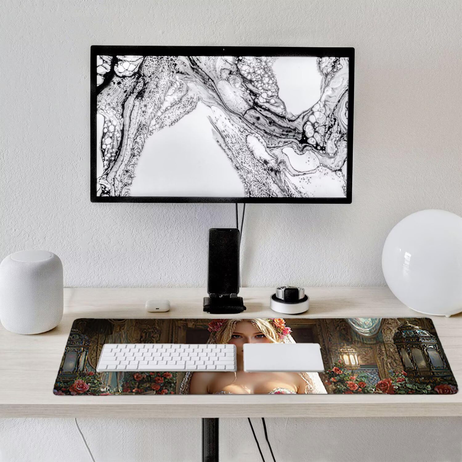 Tappetino per Mouse XXL 1200 x 400 mm Tappetino Mouse Gaming Grande, Mousepad con Base in Gomma Antiscivolo, Tappeto per Tavolo da Gaming per Mouse e Tastiera, Accessori PC (Bellissima ragazza) u-563