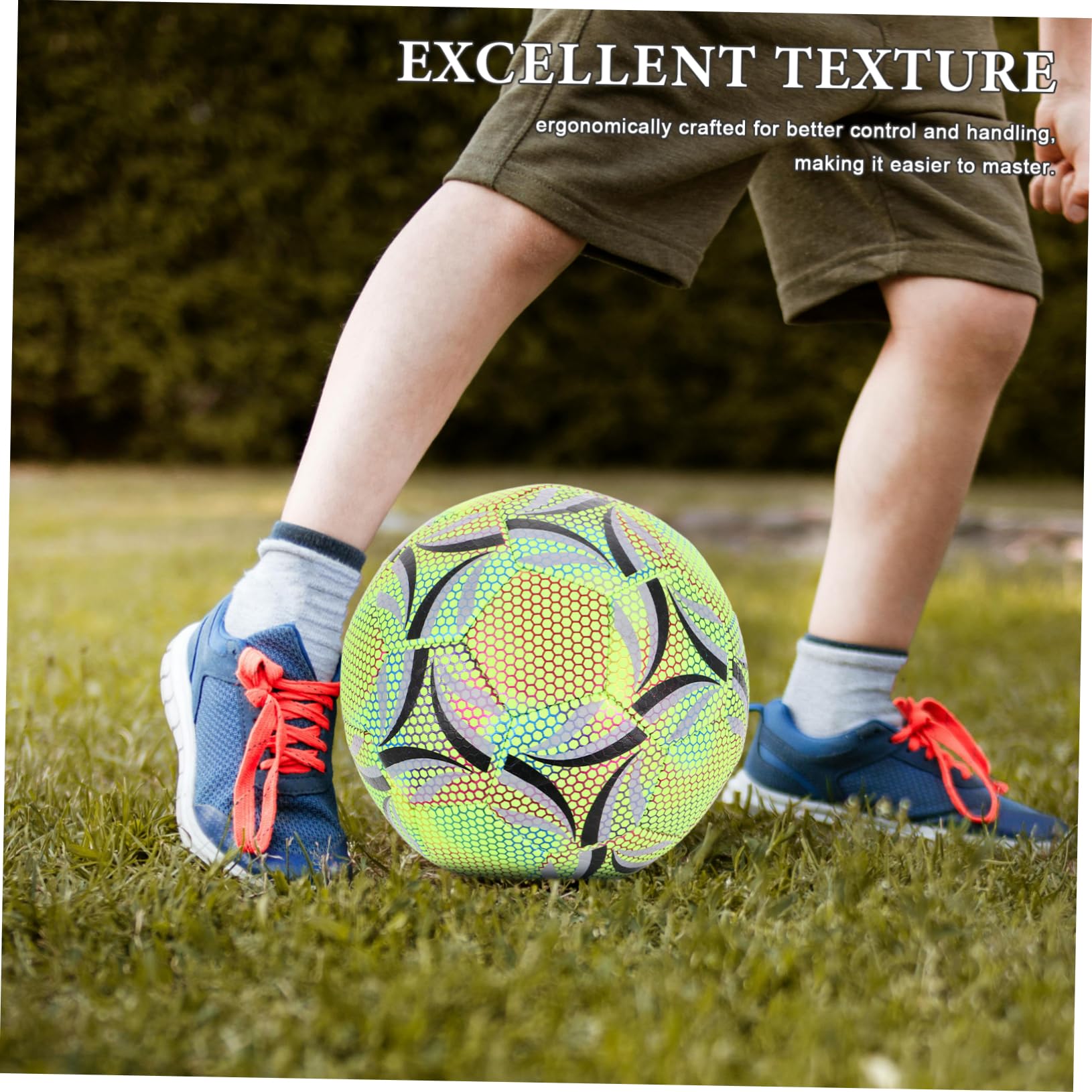 BESPORTBLE Pelota De Fútbol Iluminada Alta Durabilidad y Diseño Ergonómico para Entrenamiento