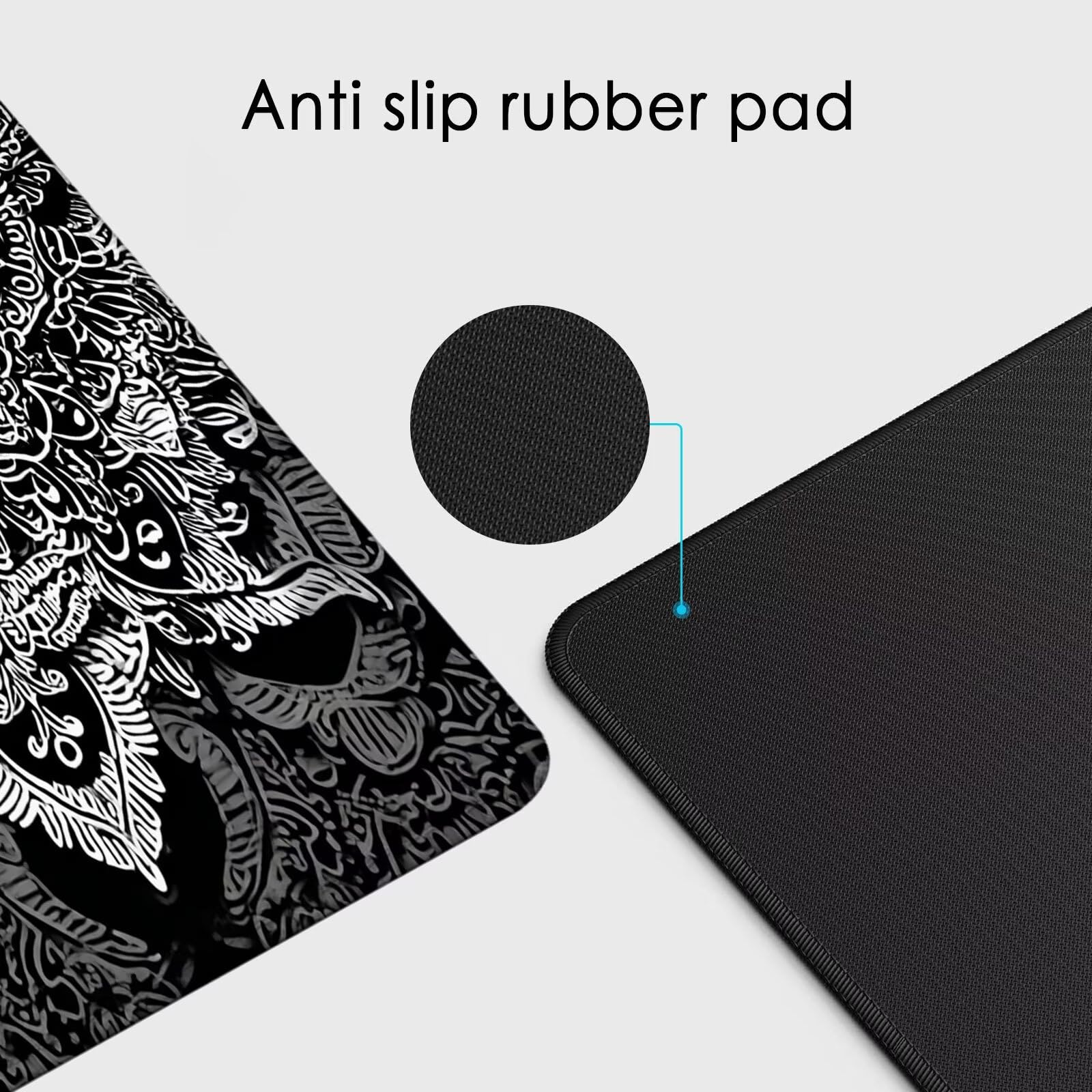 Gamingowa podkładka pod mysz XXL – duża podkładka pod mysz, 1400 x 600 x 3 mm, abstrakcyjna podkładka na stół, mandala, duża, poprawia precyzję i prędkość, antypoślizgowa podkładka, wodoodporna
