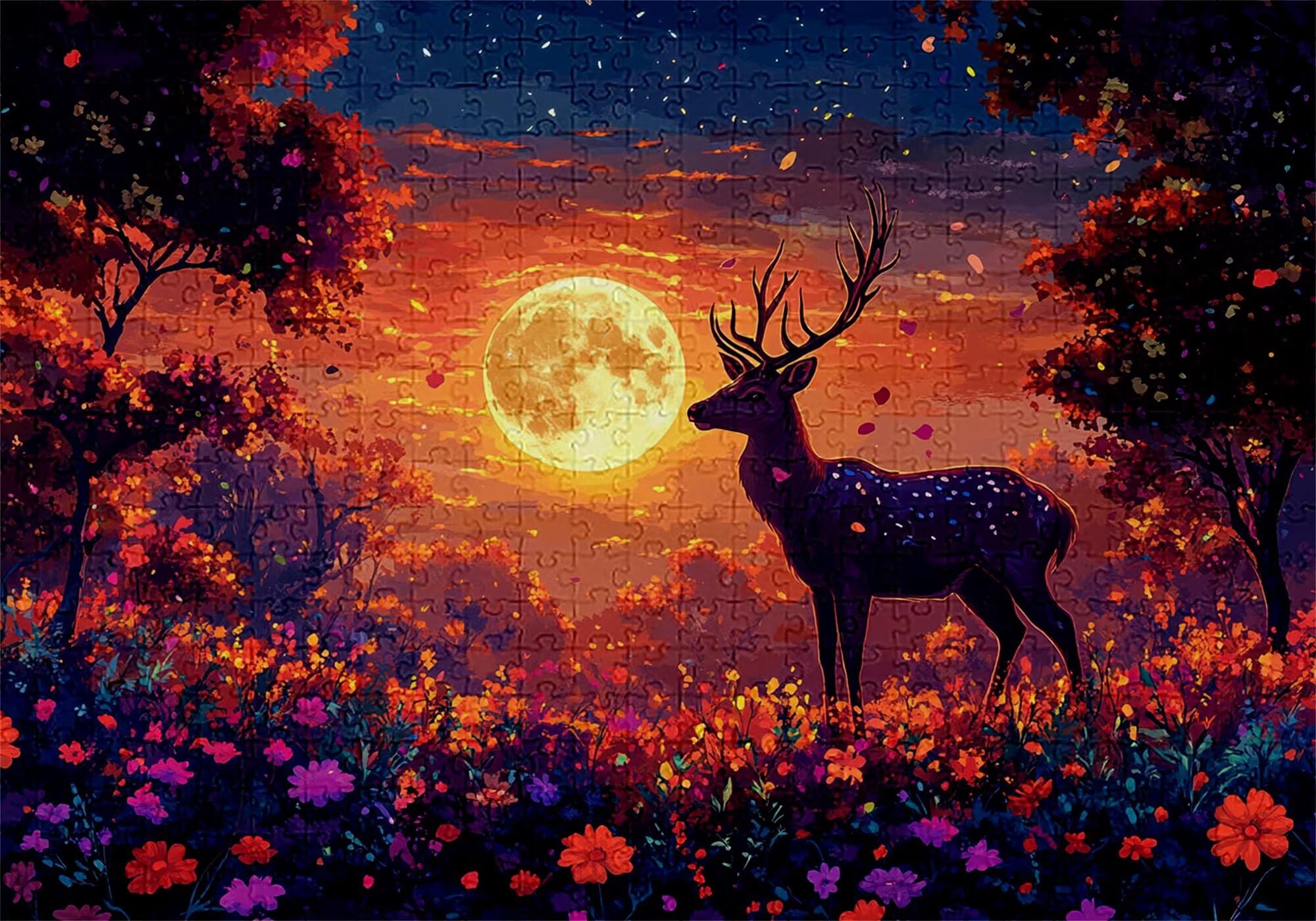 Puzzle 3000 elementów leśnych puzzle dla dorosłych jeleń 122 x 81 cm Unikalne rzemiosło klasyczne 3D Drewniane układanki do rodzinnych gier aktywnych, układanka do samodzielnego wykonania nawet do