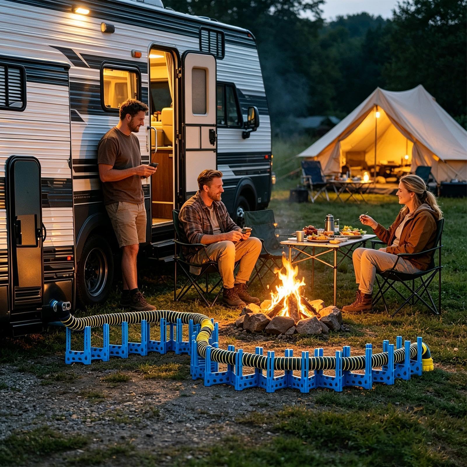 Soporte para manguera desagüe camper Soporte para desagüe | Soporte Reforzado Manguera Desagüe Para Autocaravana RV Camper Remolque Furgoneta Hogar Garaje Taller Exterior