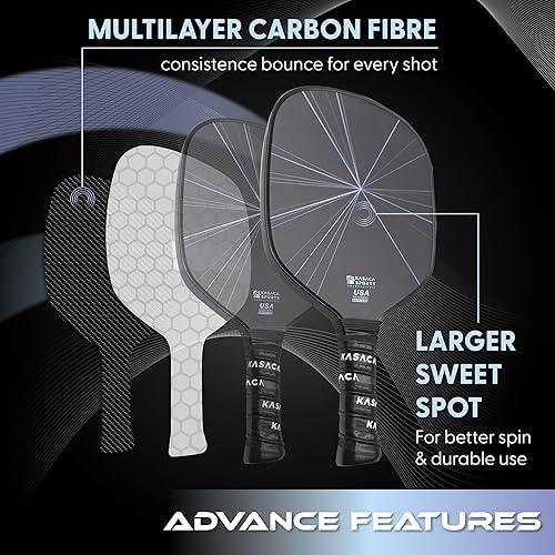 Miniatura 4 de Paleta de pickleball de grafito con superficie texturizada de fibra de fibra de pickleball paletas de pickleball de fibra de carbono, paletas de