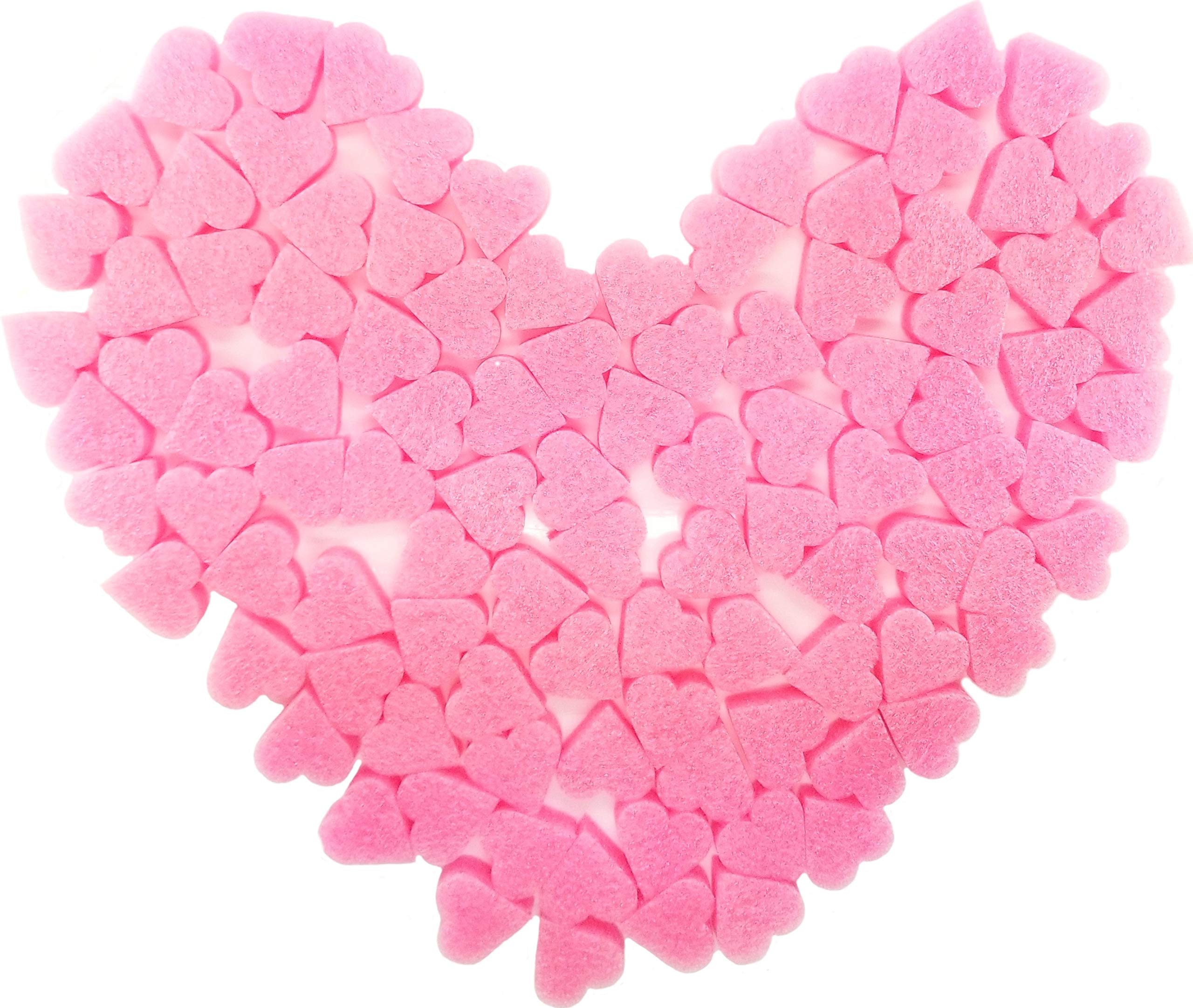 Dinnx 200 Pieces Gift Box Heart Foam Beads Wrapping Packing Peanuts for Filling Gift Baskets Filler Heart Shaped Craft Popcorn DIY Decoration Party Wedding Supply - Large Size (Pink)