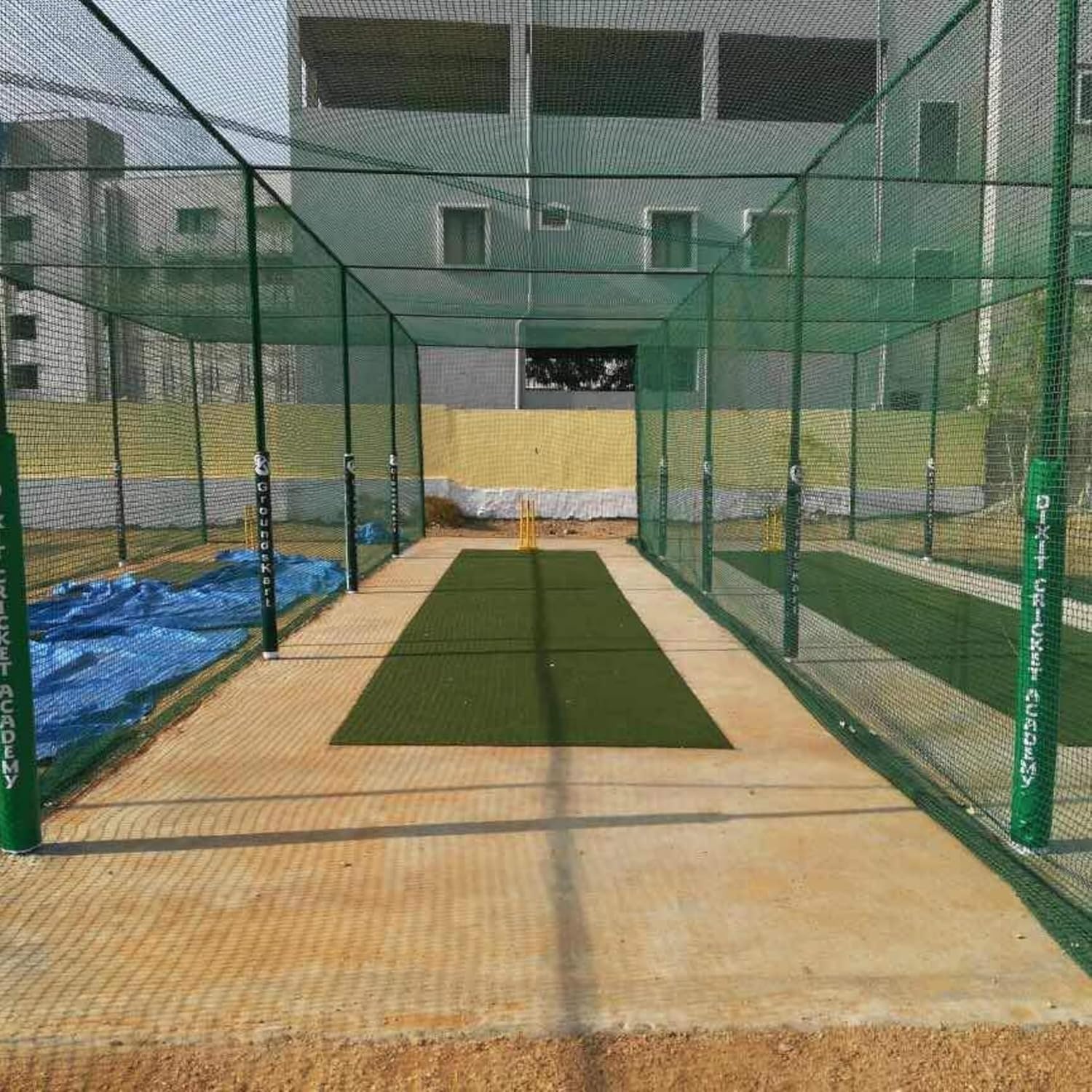Zain Sports Cricket Batting Practice Net, Nylon Green Net 0.75mm - Thickness, Best Sports Net for Outdoor Backyard Training (Green-5x10ft) 2