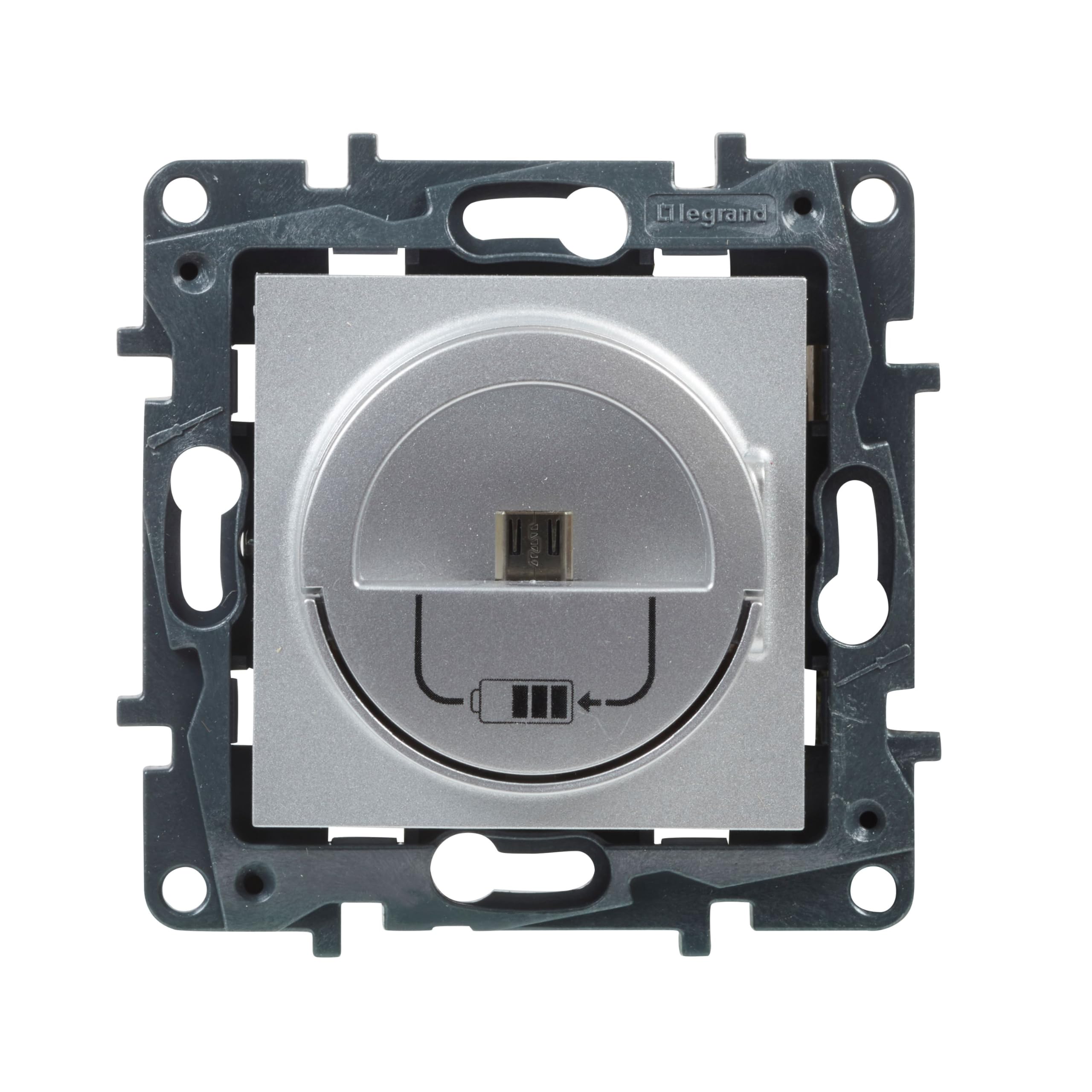 Legrand 398266 - Gniazdo ładowarki Mini USB 3A 15 W Componible do montażu podtynkowego - Niloé Step - kolor aluminium