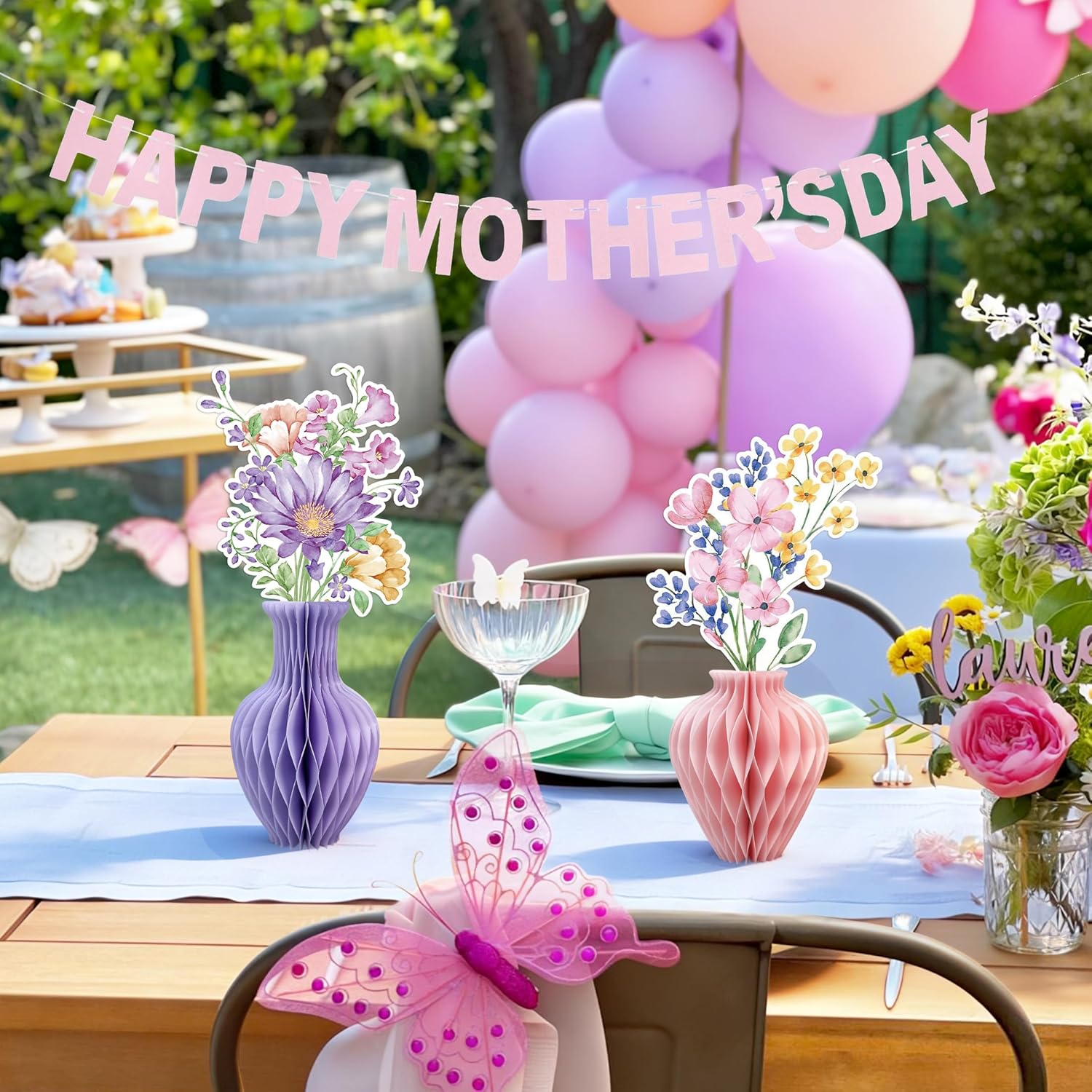 12PCS Spring Wildflower Party Decorations, Wild Flower Honeycomb Centerpieces for Tables Spring Centerpiece for Birthday Party Baby in Bloom Baby Shower Wedding Mothers Day Graduation Garden Party