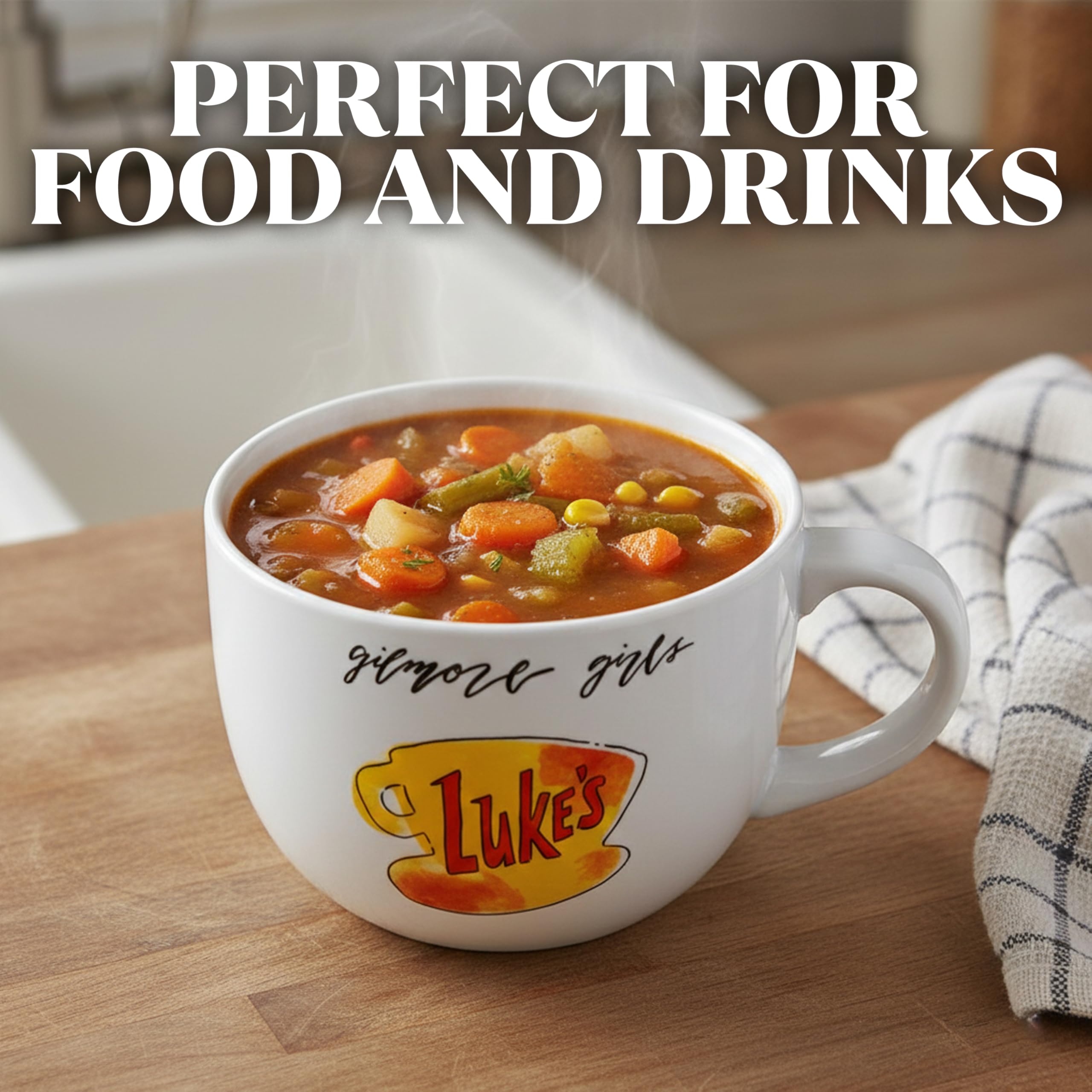 Silver Buffalo Gilmore Girls Lukes Logo - Tazza da zuppa in ceramica, 680 ml