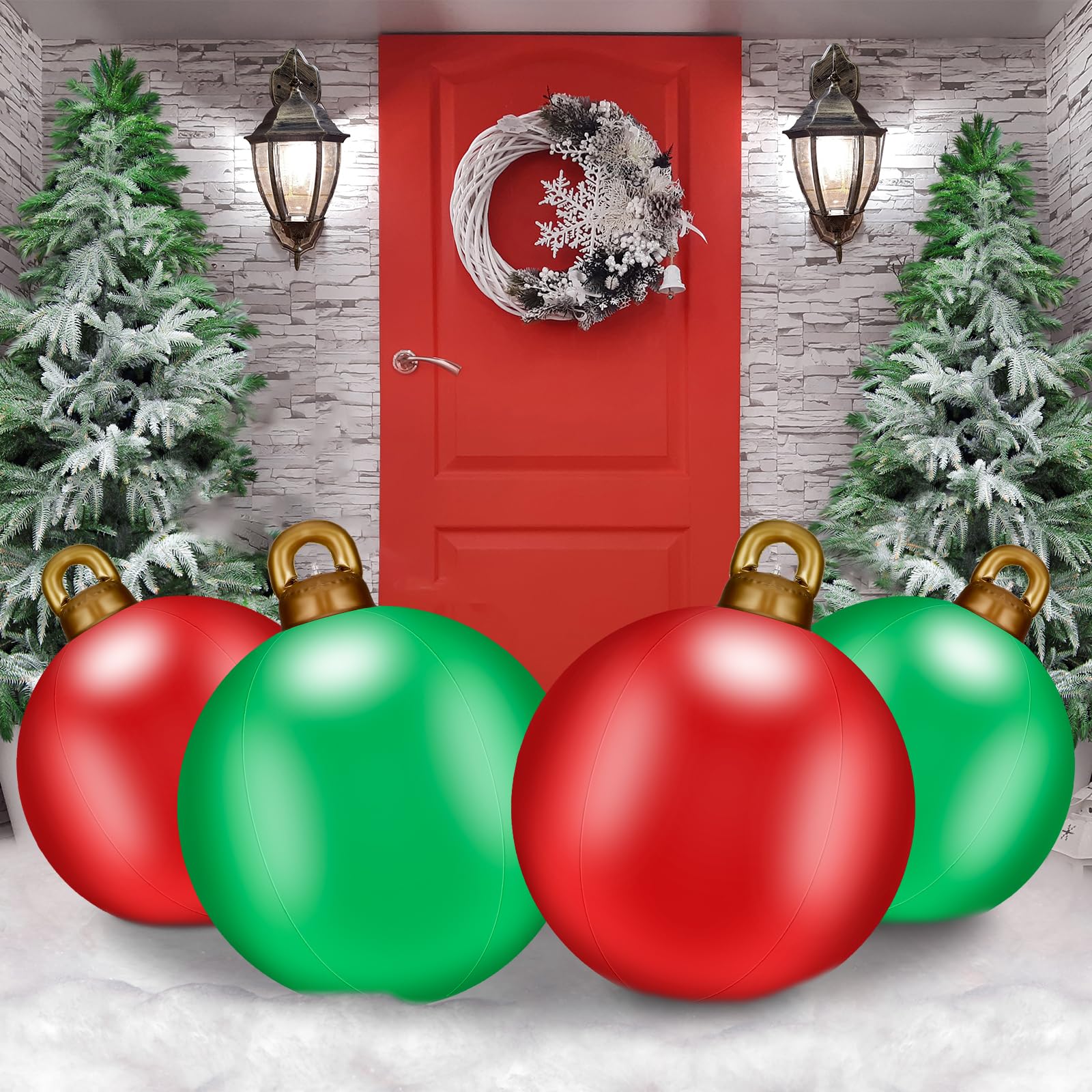 Snapklik.com : Jetec 4 Pcs Giant Inflatable Christmas Ball Large Xmas ...
