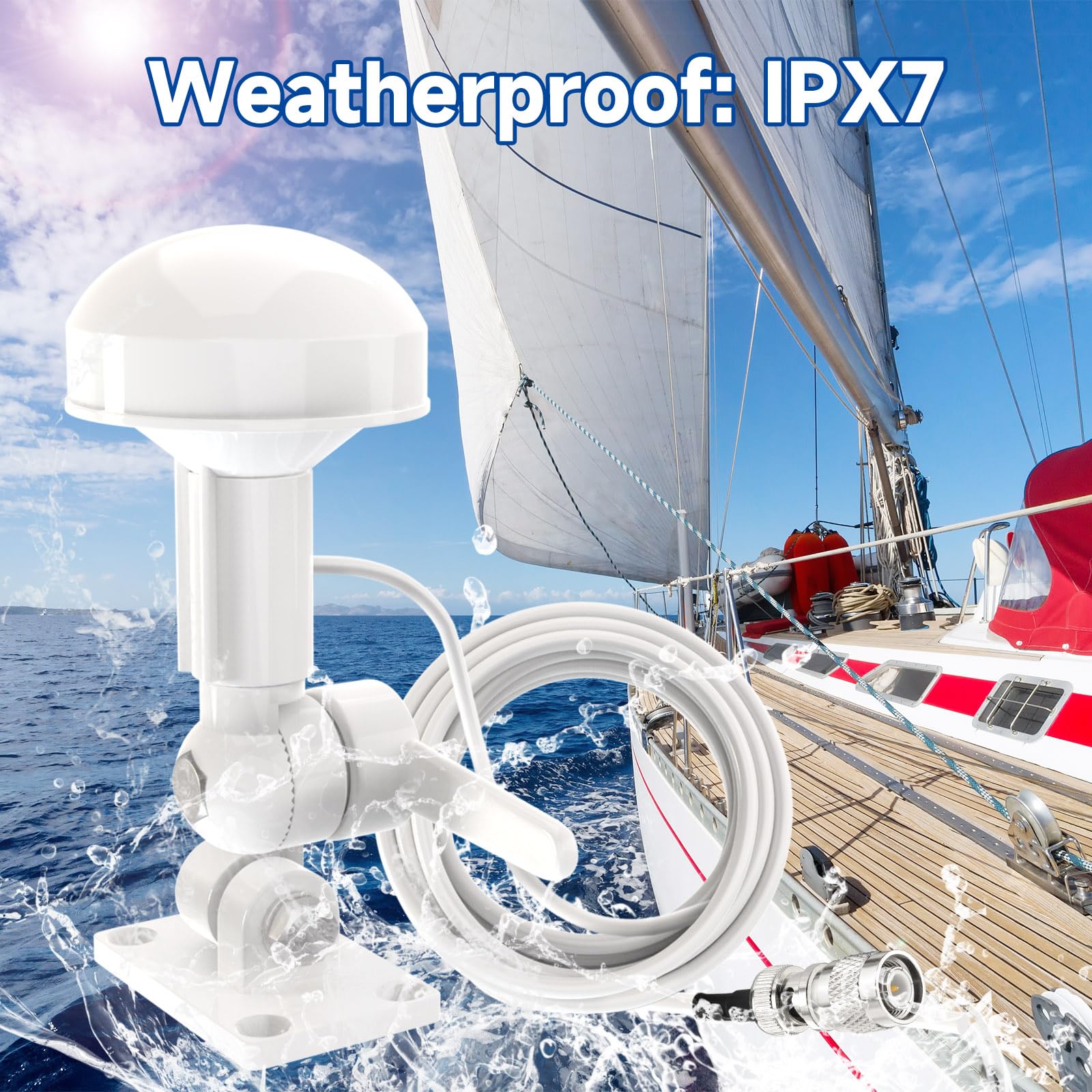 Bingfu Antena GPS BNC TNC 5m z Uchwytem do Garmin GPSMAP Furuno Trimble
