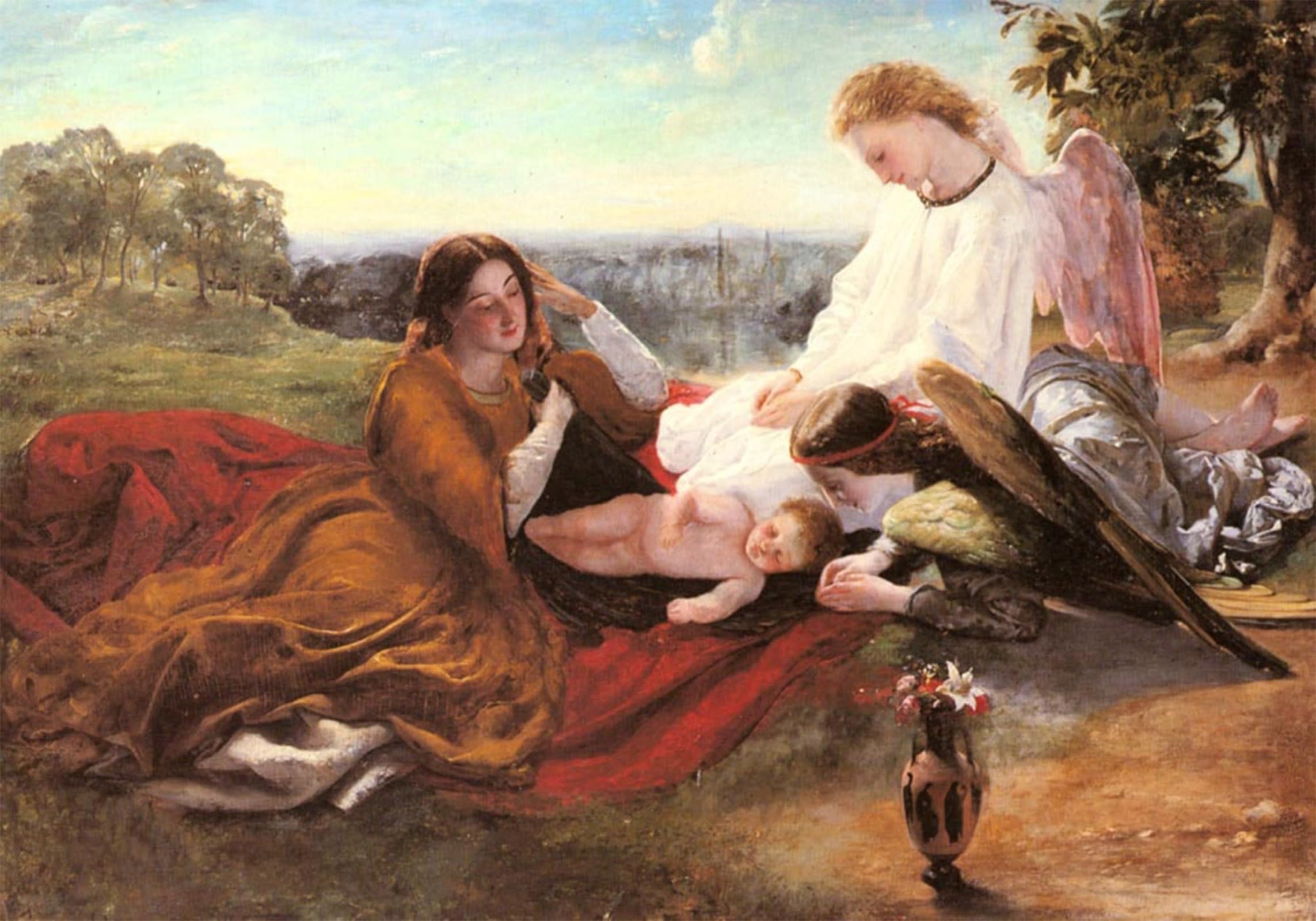 POSTERIIk Famous Modern Artwork Art Mural the Adoration by Archer Oil Paintings Pictures for Home Decor 60x90cm