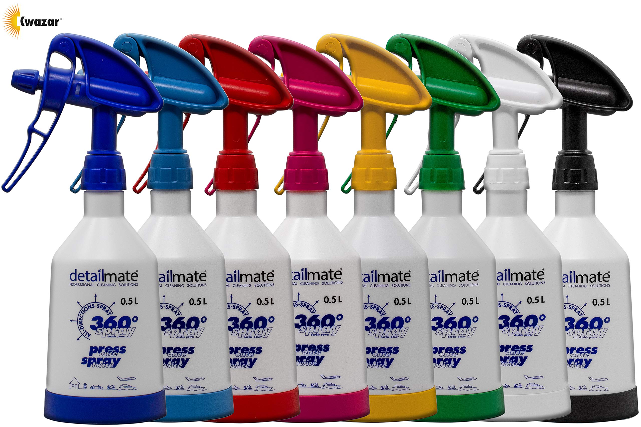 detailmate Set made by Kwazar 8 Mercury Super PRO+ 360 degree spray bottle, 0.5 litres, double action trigger