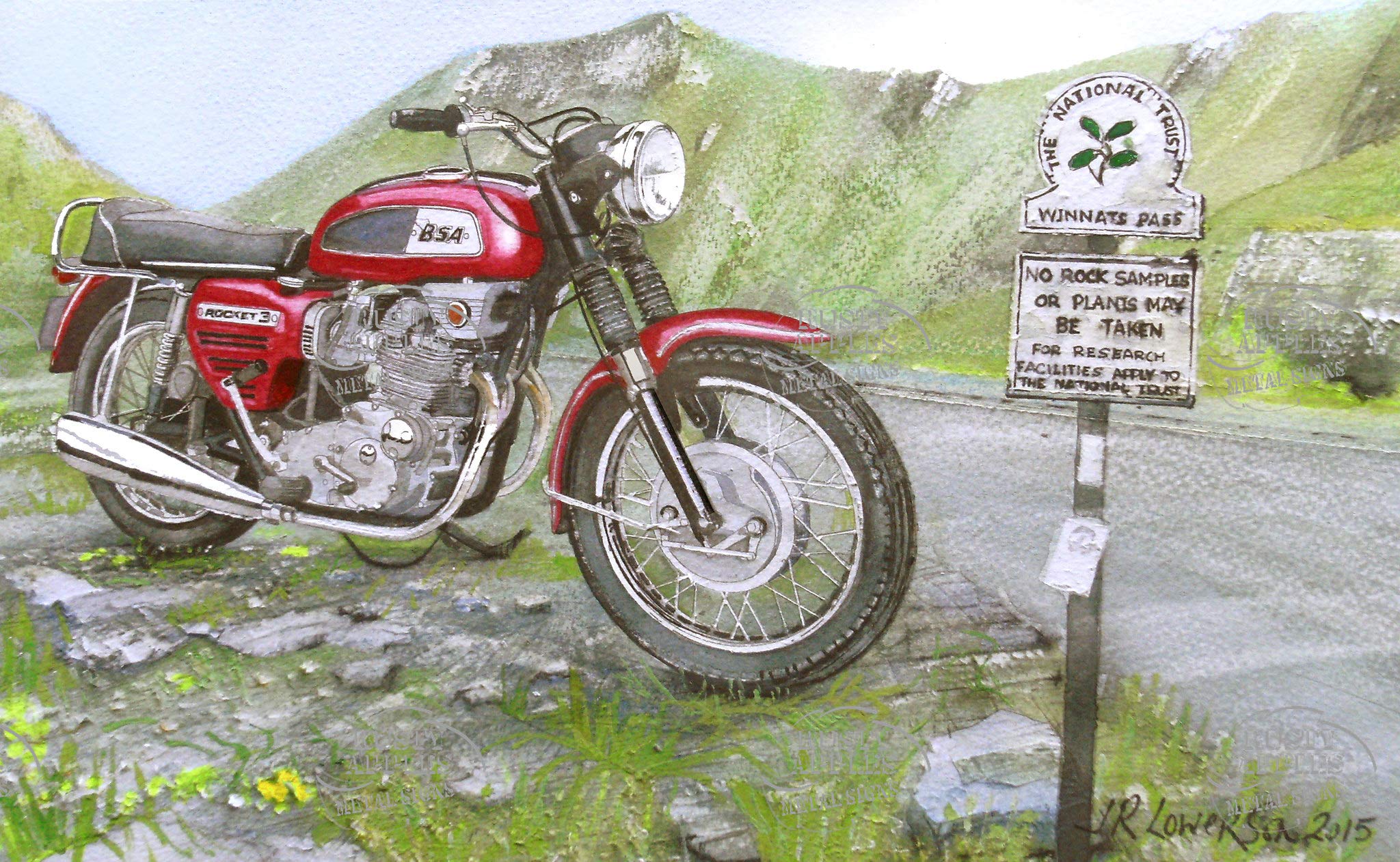 The Rusty Apples Metal Sign Co Bsa 1969 Rocket Three The Worlds Greatest Motorcycle 300 X 200 Mm Metal Sign