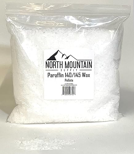 North Mountain Supply Gránulos de cera de parafina, ideal para hacer velas, bolsa de 140/145-2.5 libras