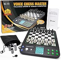 Vista 8 de iCore Electronic Chess Set Pro Black : Voice Guide, 30 Levels, 100 Teaching Exercises, Learning Mode for All Ages