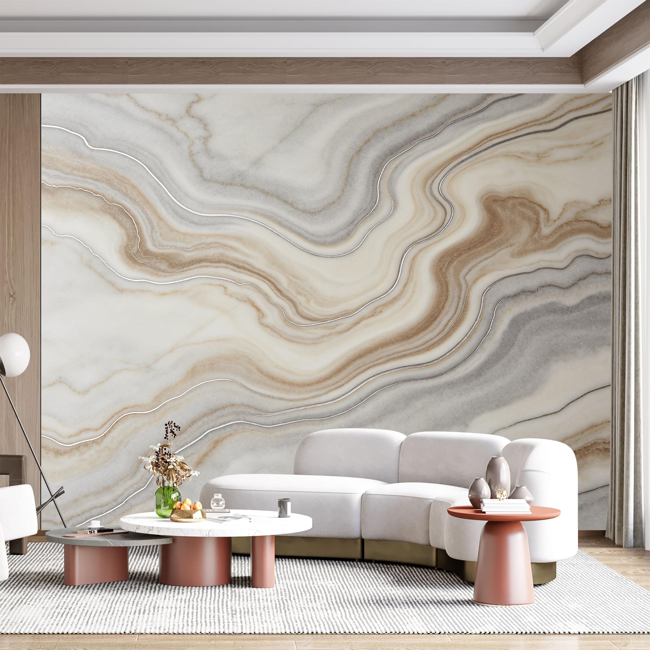 Custom Size Wall Mural Agate Stone Marble Veins Textured Abstract Geometric Modern Light Luxury SelfAdhesive Wall Fabric Removable for Home Office Decor
