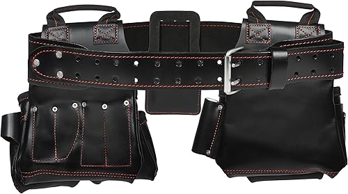 Miniatura 3 de Hultafors Work Gear HT5449 - Sistema combinado de cuero de alta calidad de 4 piezas, cinturón de herramientas, bolsillos frontales de doble