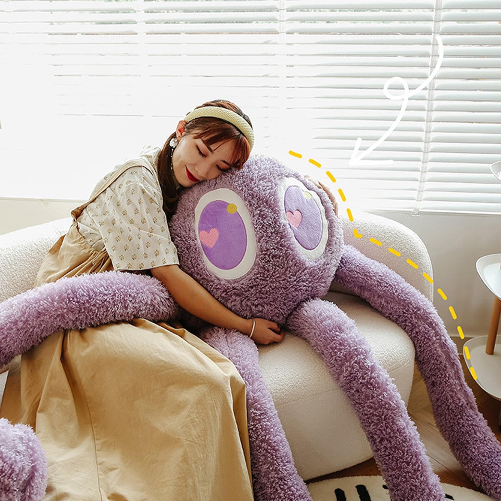 Octopus Plush-grande Giocattolo Di Peluche A Gambe Lunghe 39 Pollici, Cuscino Morbido Squishy | Adorabile Peluche Per Creature Marine, Cuscino Decorativo Per Camera Da Letto Di Sedia Da Letto, Comfort
