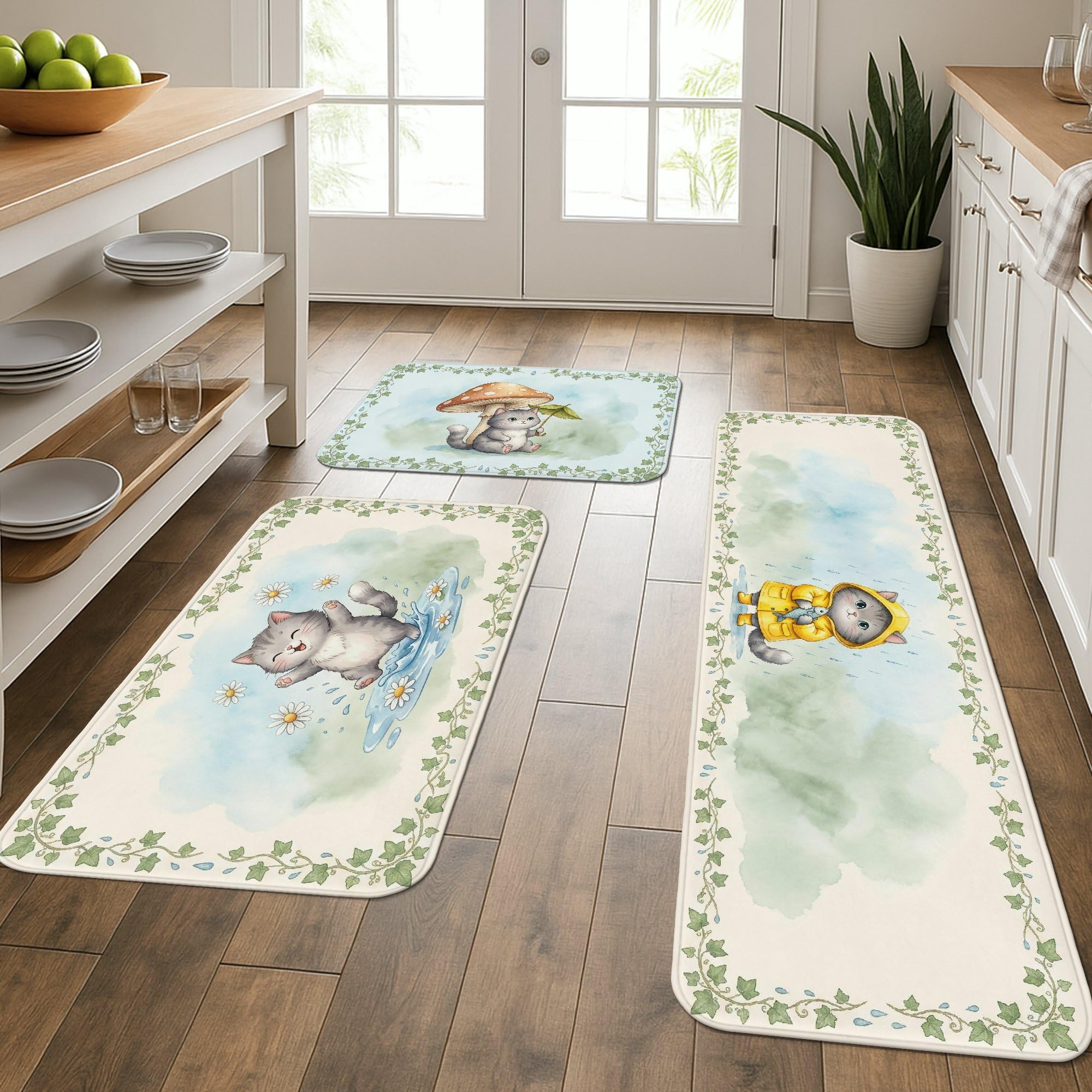 Tapetes de cocina acolchados con resorte, juego suave y lavable con tiernos diseños de animales