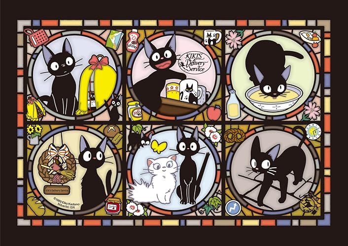 Ensky Kiki's Delivery Service Jiji Art Crystal Jigsaw Puzzle (208-AC02) - Official Studio Ghibli Merchandise - Kiki's Delivery Service - Jiji