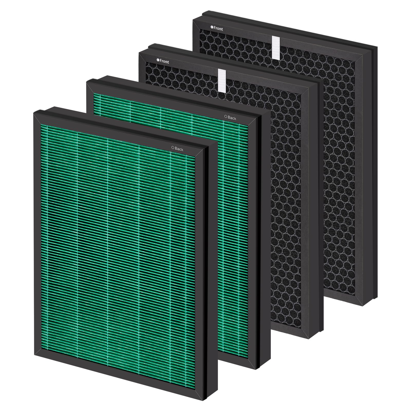 (4 pezzi) Airmega 400 filtri di ricambio per purificatore d'aria Coway Airmega 400, Max2 400 400S 400 (G) 400S (G), Max2 Green True HEPA e filtri ai carboni attivi, AP-2015-FP, 2 set, parte # 3111735