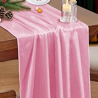 P Pothuiny Velvet Pink Table Runner 20 x 120Inch/ 10ft Long Luxurious El...