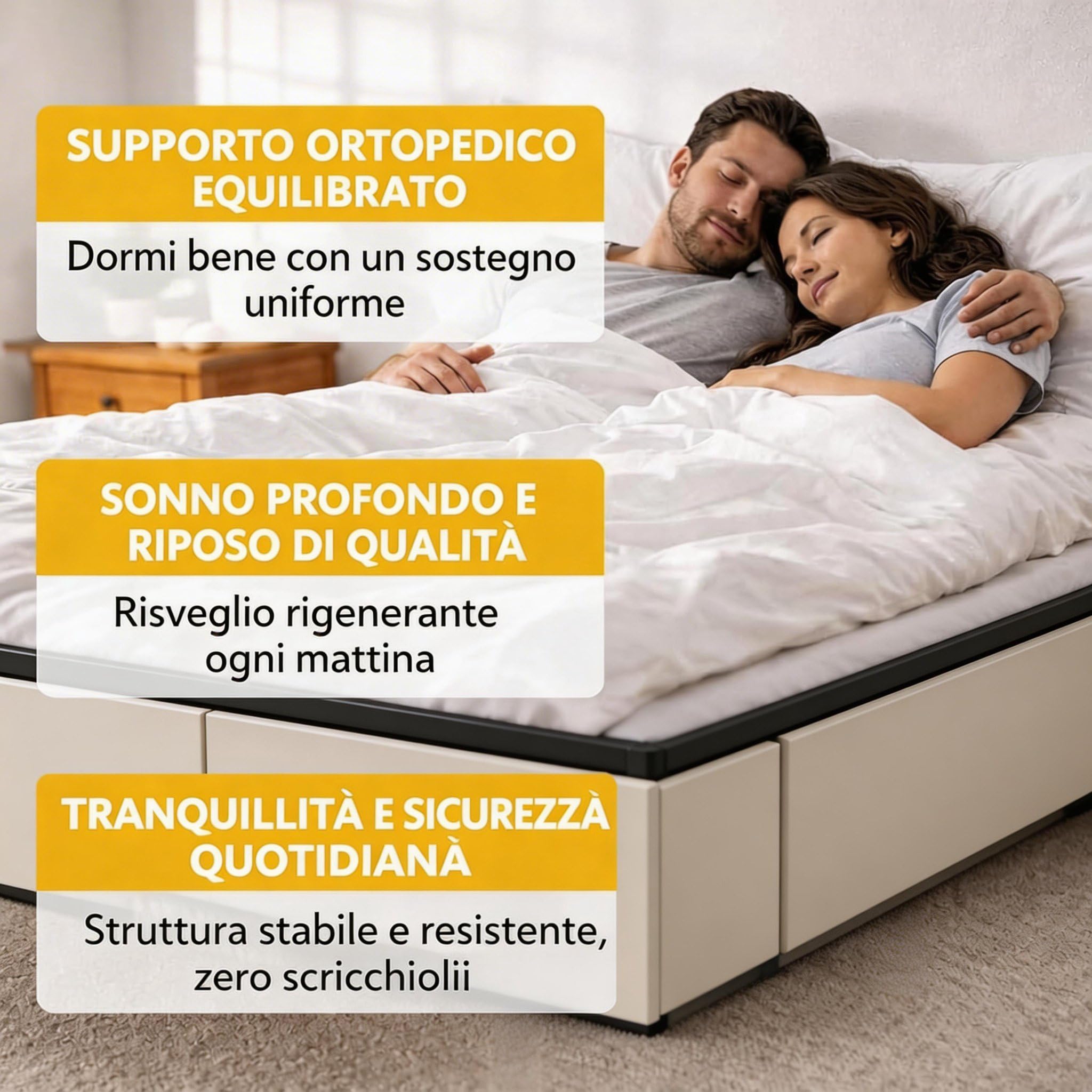 Rete Letto Ortopedica Da Appoggio Senza Piedi Rinforzata per letto da Incasso - Telaio in Ferro e Doghe in Legno - Per Tutti i Tipi di Materassi, Supporta Fino a 170kg (120cm 1 piazza e 1/2)