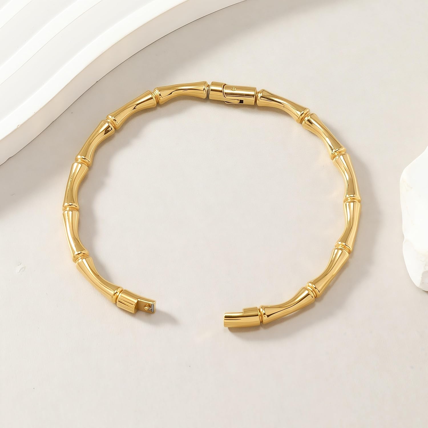 Gold Bracelet for Women, 18K Gold Titanium Steel Butterfly Cross Clover Heart Snake Bracelets Gifts for Women Teen - Image 5