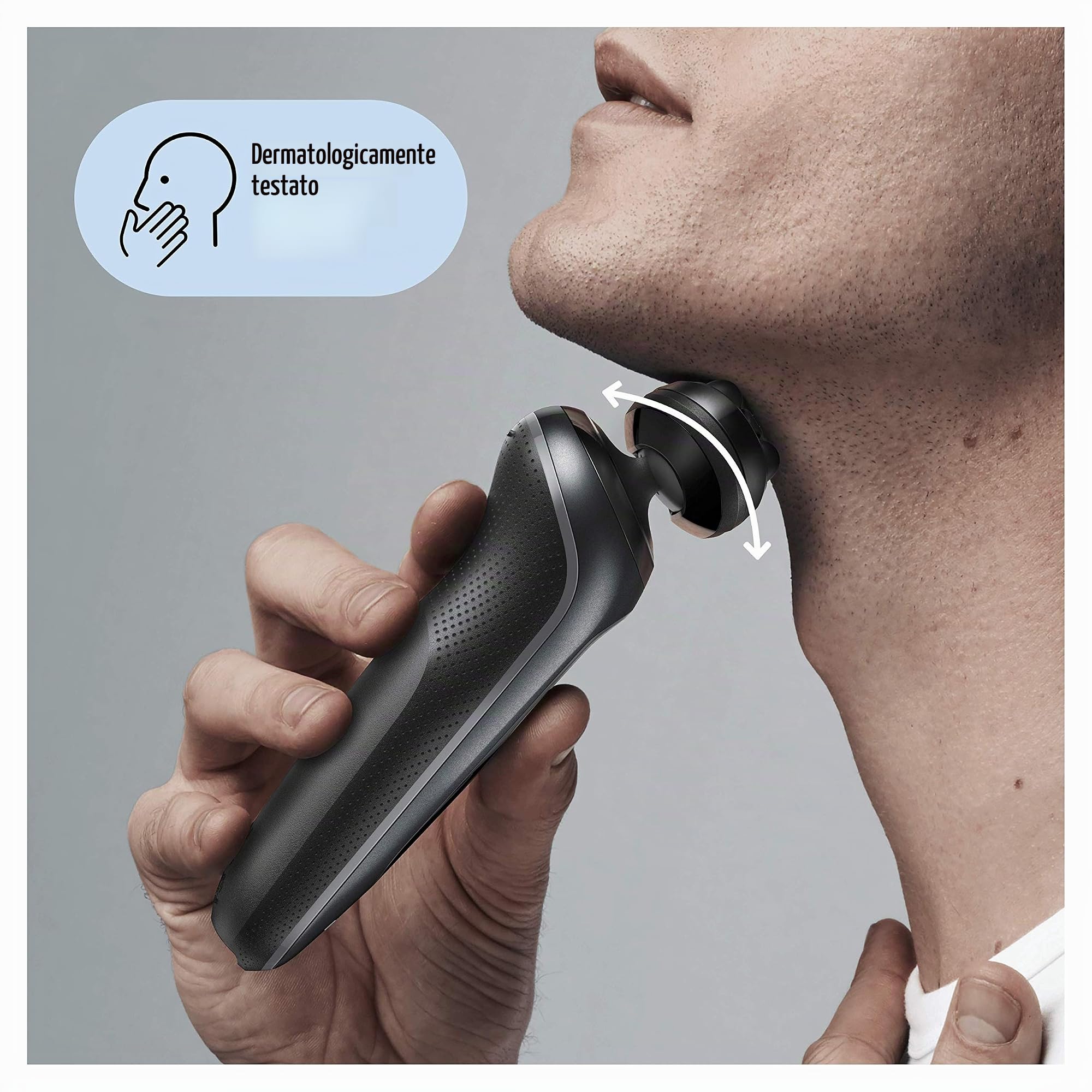 Braun Series 6 60-N7650cc Rasoio Elettrico Barba con Stazione SmartCare, Regolabarba, Rifinitore Corpo, Wet&Dry, Ricaricabile, Rasoio a Lamina senza Fili, Grigio, Idea Regalo San Valentino