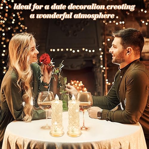 Miniatura 7 de Velas LED sin llama, 6 velas románticas que funcionan con pilas, velas LED para el día de San Valentín, decoración romántica de aniversario y boda