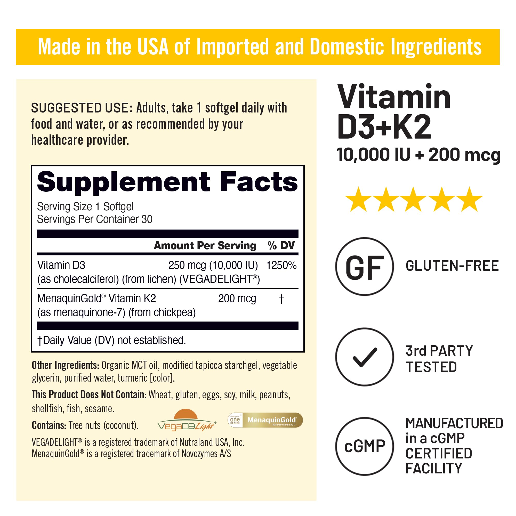 NatureWise Vitamin D3 10000IU + K2 200mcg Supplement, 30 Vegan Softgels — Amazon image 6